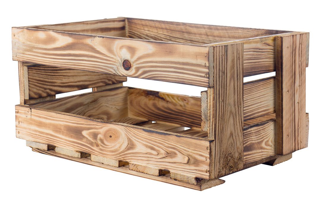 Allzweckkiste Neue Weinkisten flambiert 46x30,5x24cm Obstkiste Holzkiste Weinregal (Spar-Set)