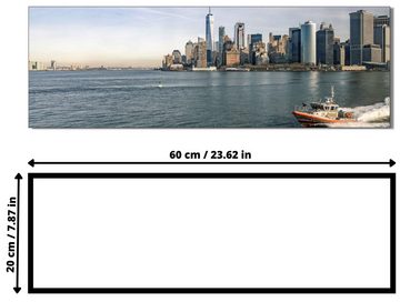 Victor (Zenith) Acrylglasbild Acrylglasbild \"New York Hudson River\" - Größe: 20 x 60 cm, Landschaften, in 30x45 cm, Glasbilder Stadt New York