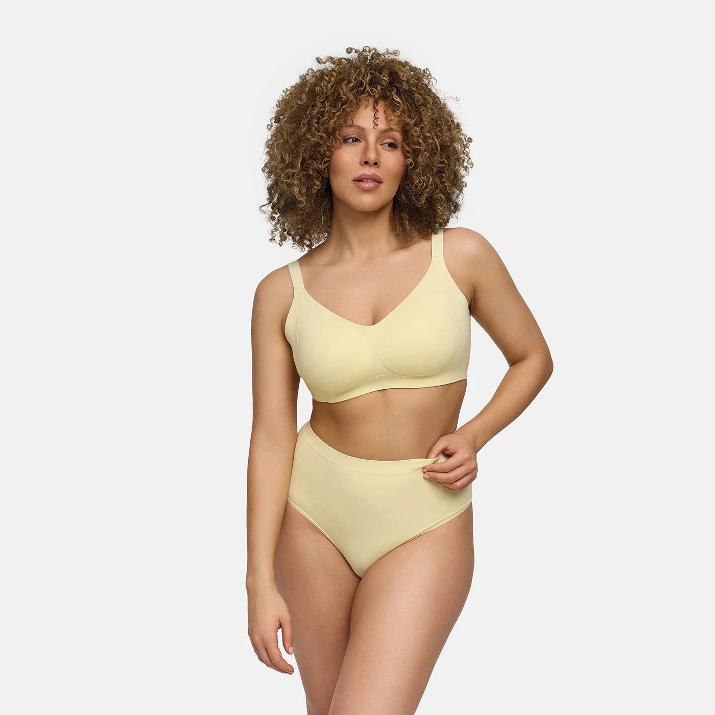 cfab by creamy fabrics Bügelloser BH Seamless Compact Push-Up BH-Baby Yellow-M (1-tlg)