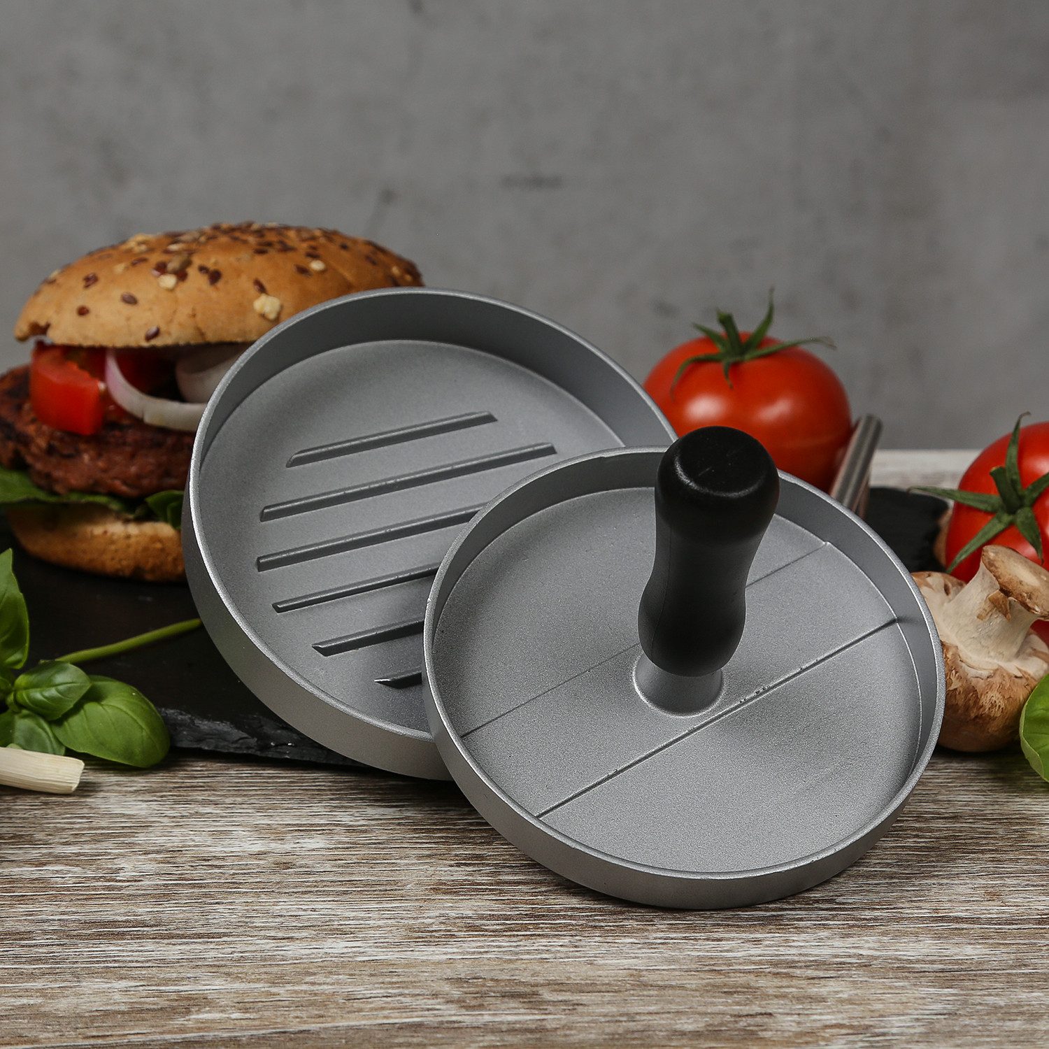 GRILL-EXPERTE Burgerpresse Burgerpresse Fleischpresse Pattypresse für Burger Burgerpatties, Aluminium