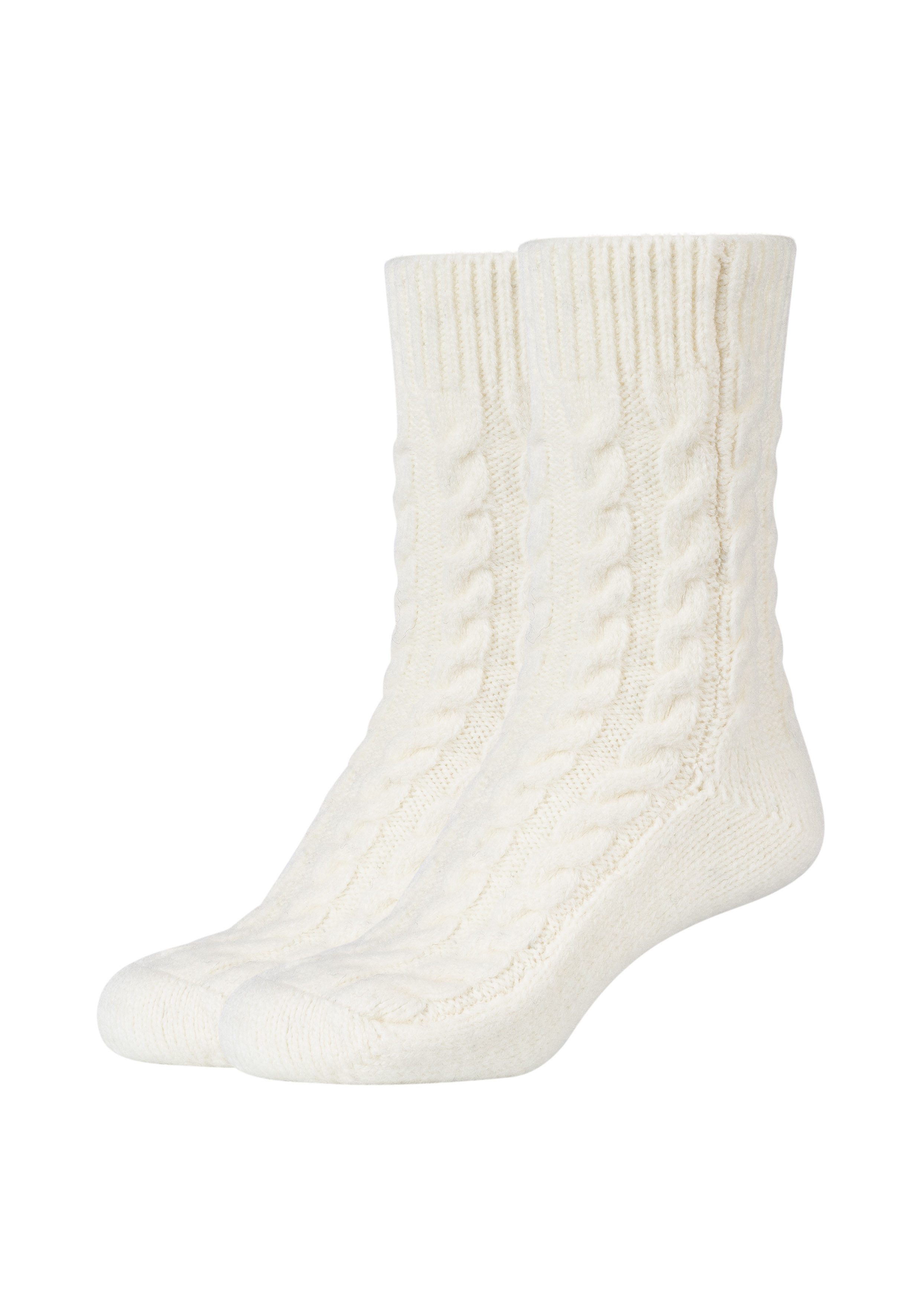 Camano Socken warm & cozy (2-Paar) mit Zopfmuster, Rippenbündchen günstig online kaufen