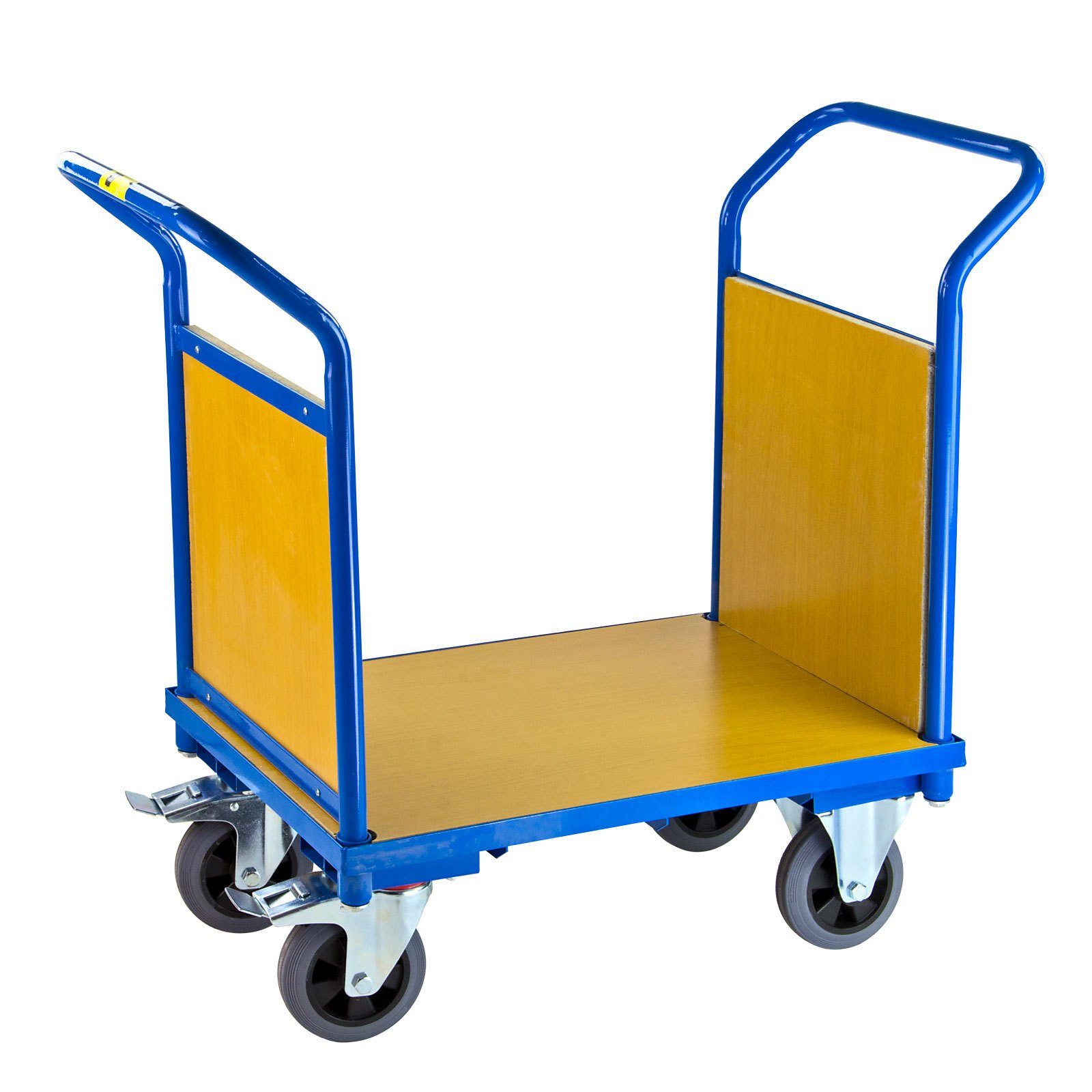 Transportwagen Blau Doppelstirnwand, HxBxL93x50x910cm, PROREGAL® Handwagen