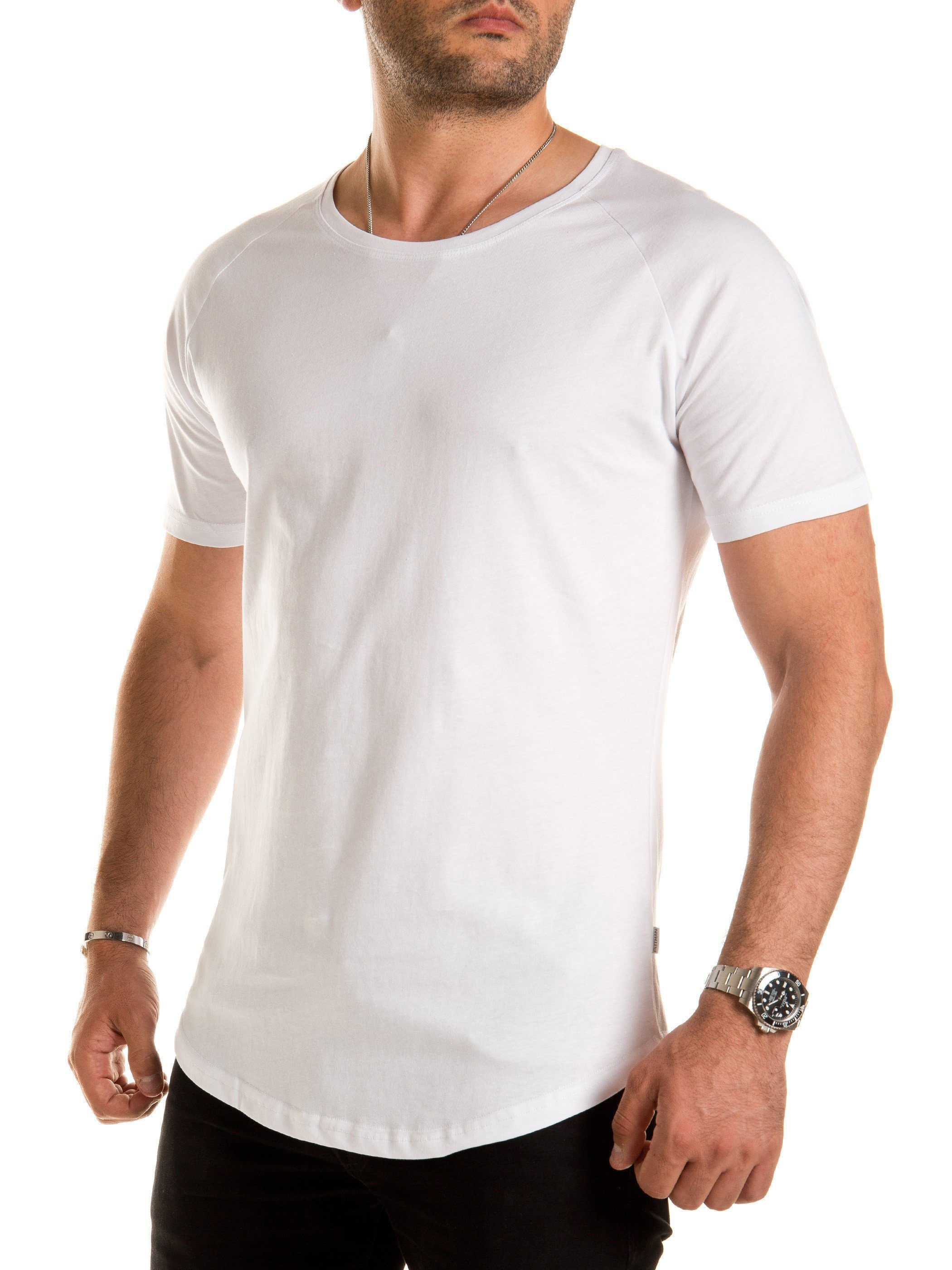 (Set, Herren T-Shirt (Mix1) 3-Pack Rundhals Oversize 3er-Pack) Pittman Finn T-Shirt T-Shirt schwarz-weiß-grün
