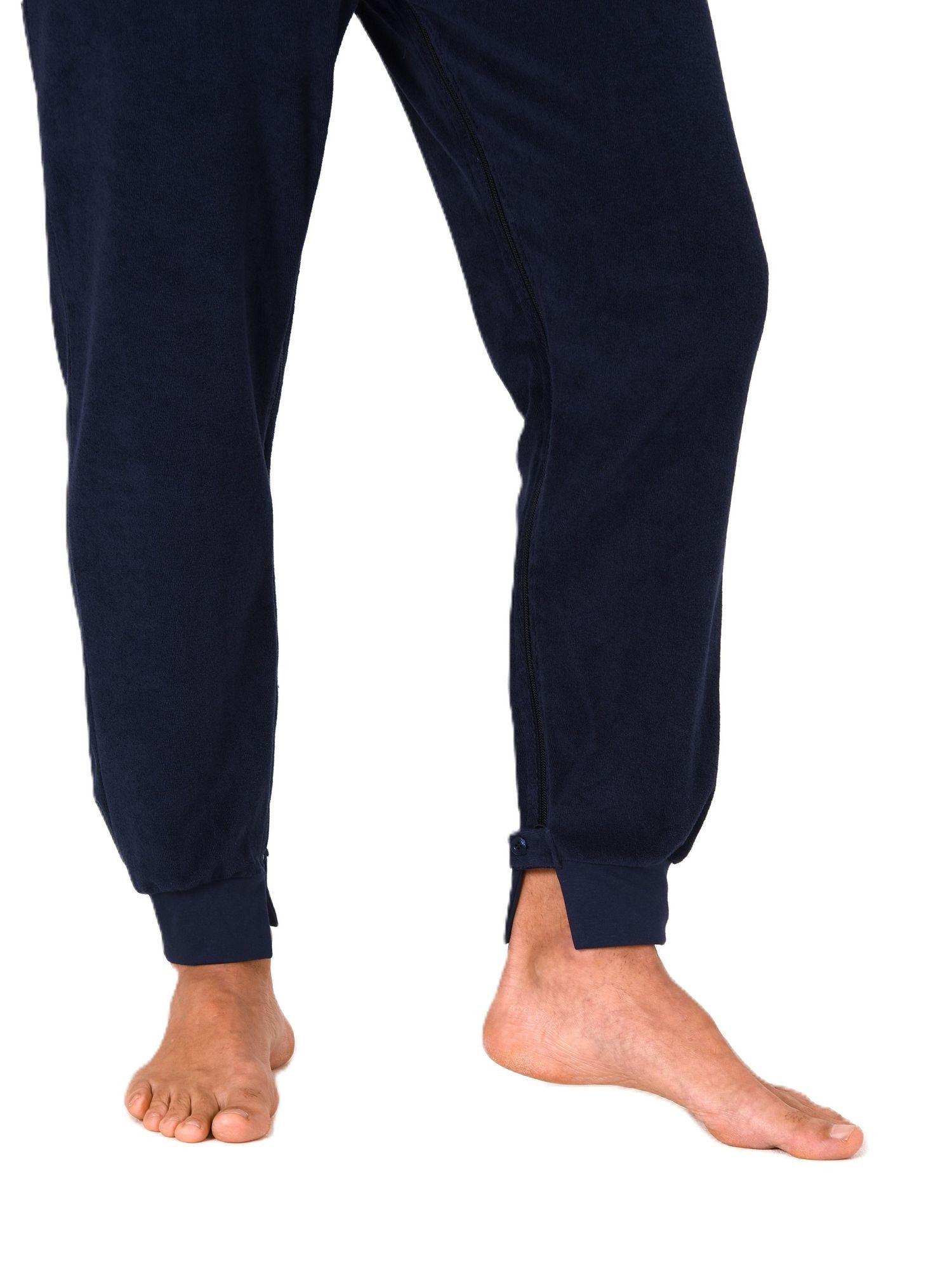 Normann Pyjama Herren Frottee Pflegeoverall mit Reissverschluss am Rücken und Bein – Bild 5 von 5