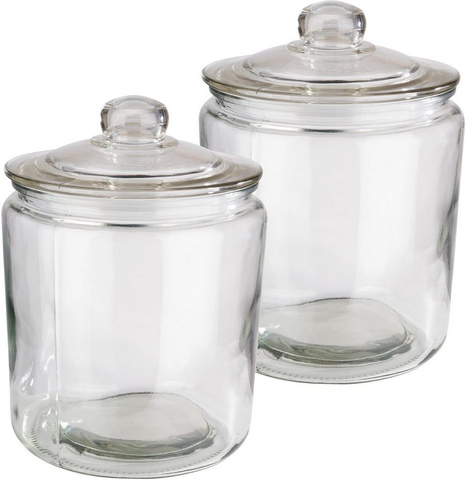 APS Vorratsglas Classic, Glas, (Set, 2-tlg), zum Dekorieren und  Aufbewahren, 2 Liter