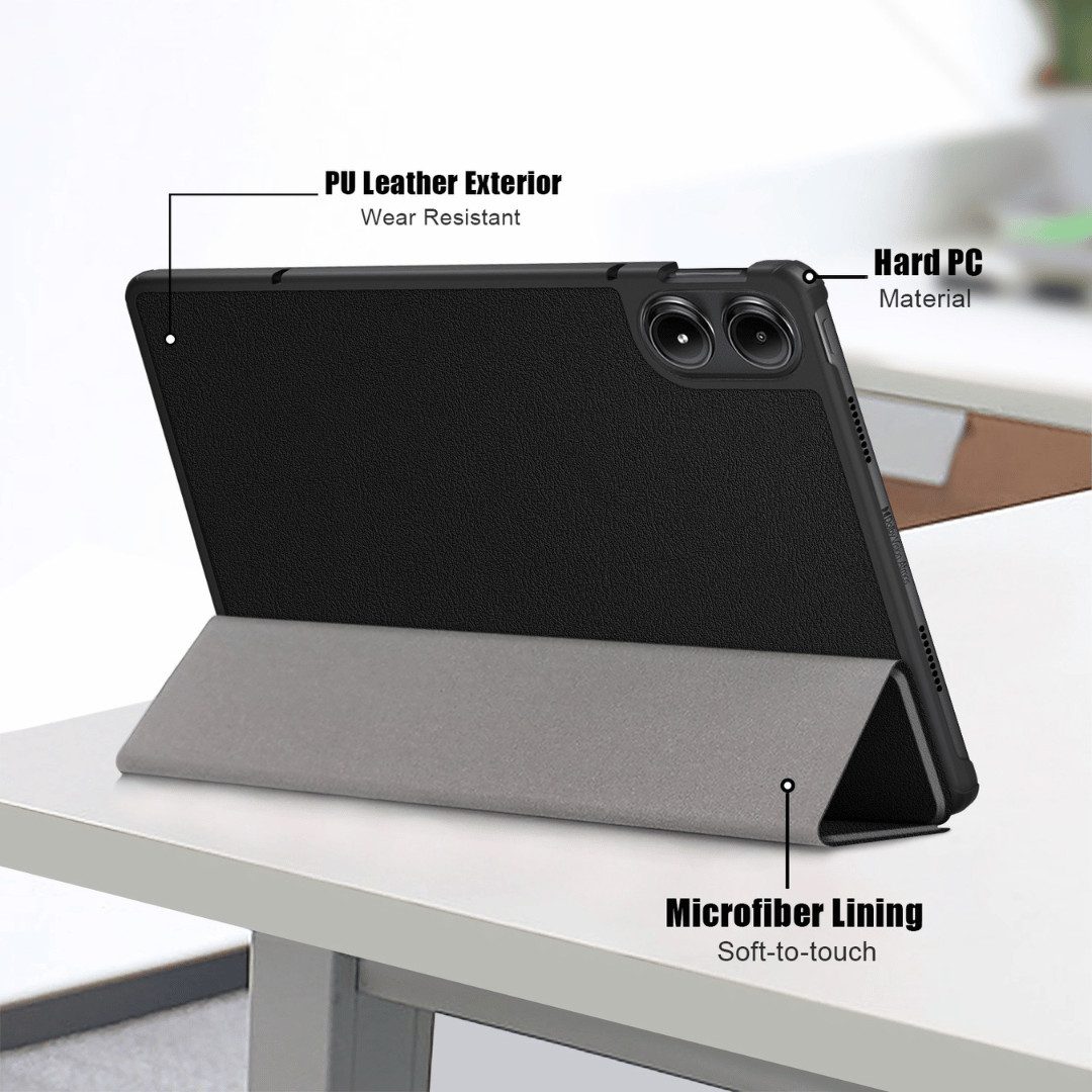SmartUP Tablet-Hülle für Xiaomi Redmi Pad Pro Tasche Smart Cover Case Klapphülle Schutzglas 12.1 Zoll, integrierte Standfunktion, integrierter Magnetverschluss – Bild 4 von 5