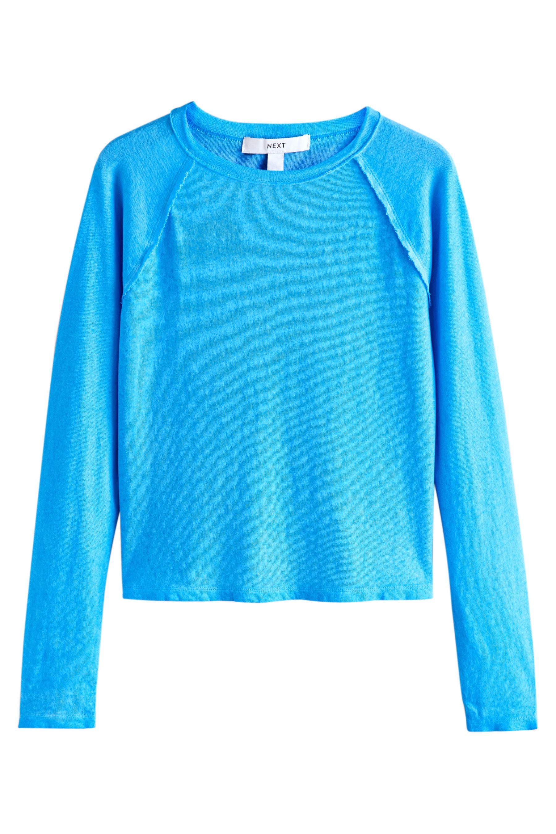 Next Langarmshirt Unversäumtes Langarm-T-Shirt mit Waschung (1-tlg) günstig online kaufen