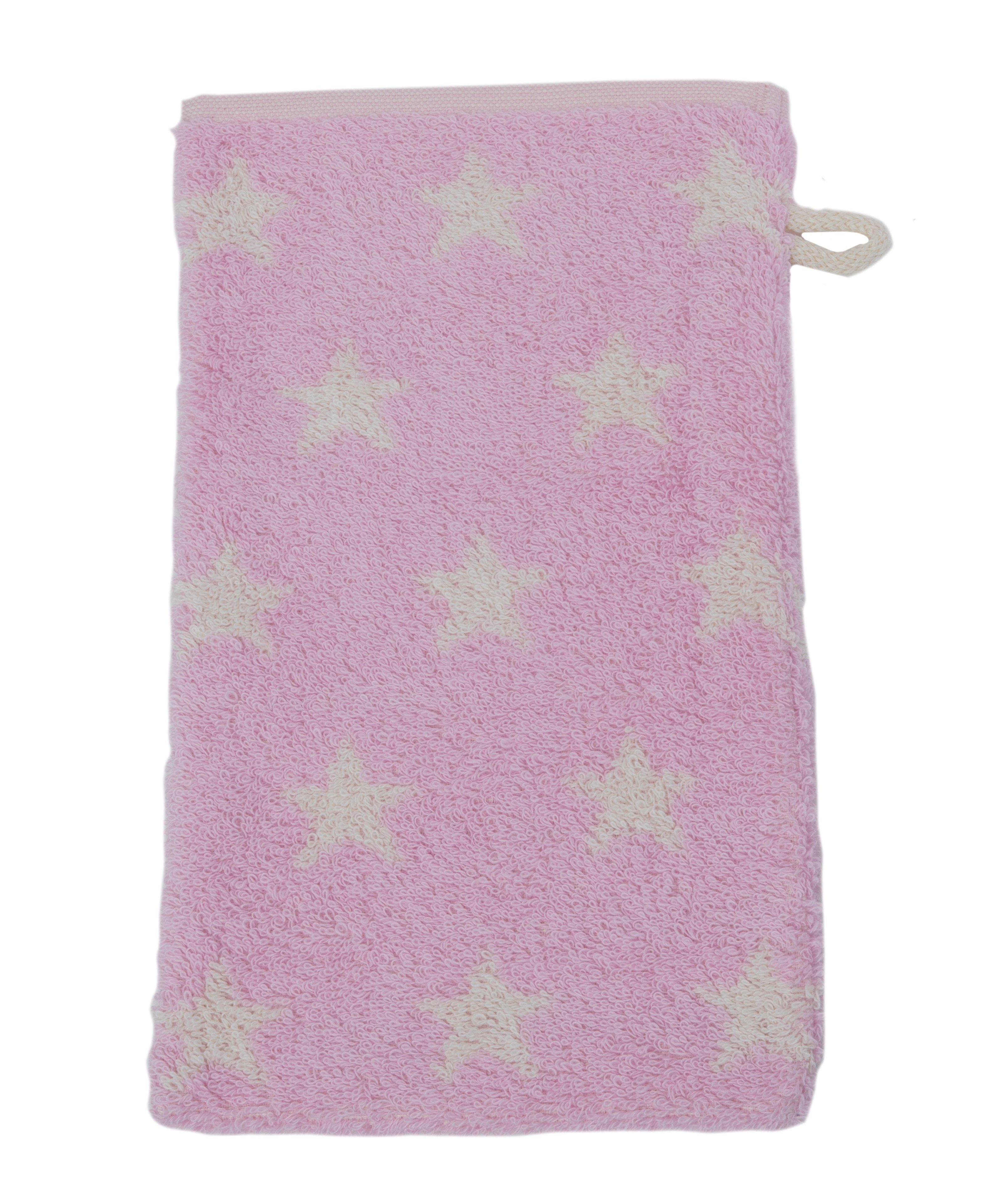 framsohn frottier Waschhandschuh framsohn Kinderwaschhandschuh 'Organic Stars' 22 x 16 cm Rosa