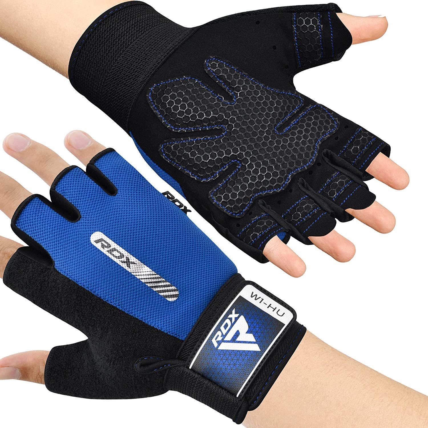 RDX Trainingshandschuhe RDX Fitness Handschuhe Frauen Männer Anti-Rutsch Workout Handschuhe BLUE