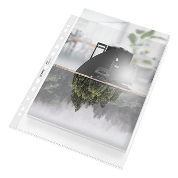 LEITZ Prospekthülle Recycle 4021, 25 Stück, genarbt, Format A4 Maxi, 6-fach-Lochung, oben offen