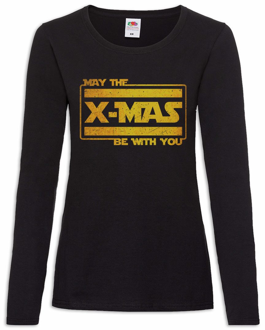 Langarmshirt May The X-mas Be With You Damen Langarmshirt Wars Force Merry Holy
