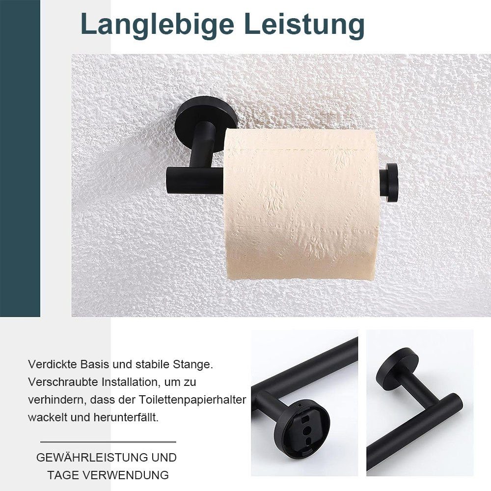 TUABUR Schwarz Deko-Wandregal Toilettenpapierhalter, Wandmontage. Einfacher Edelstahl,