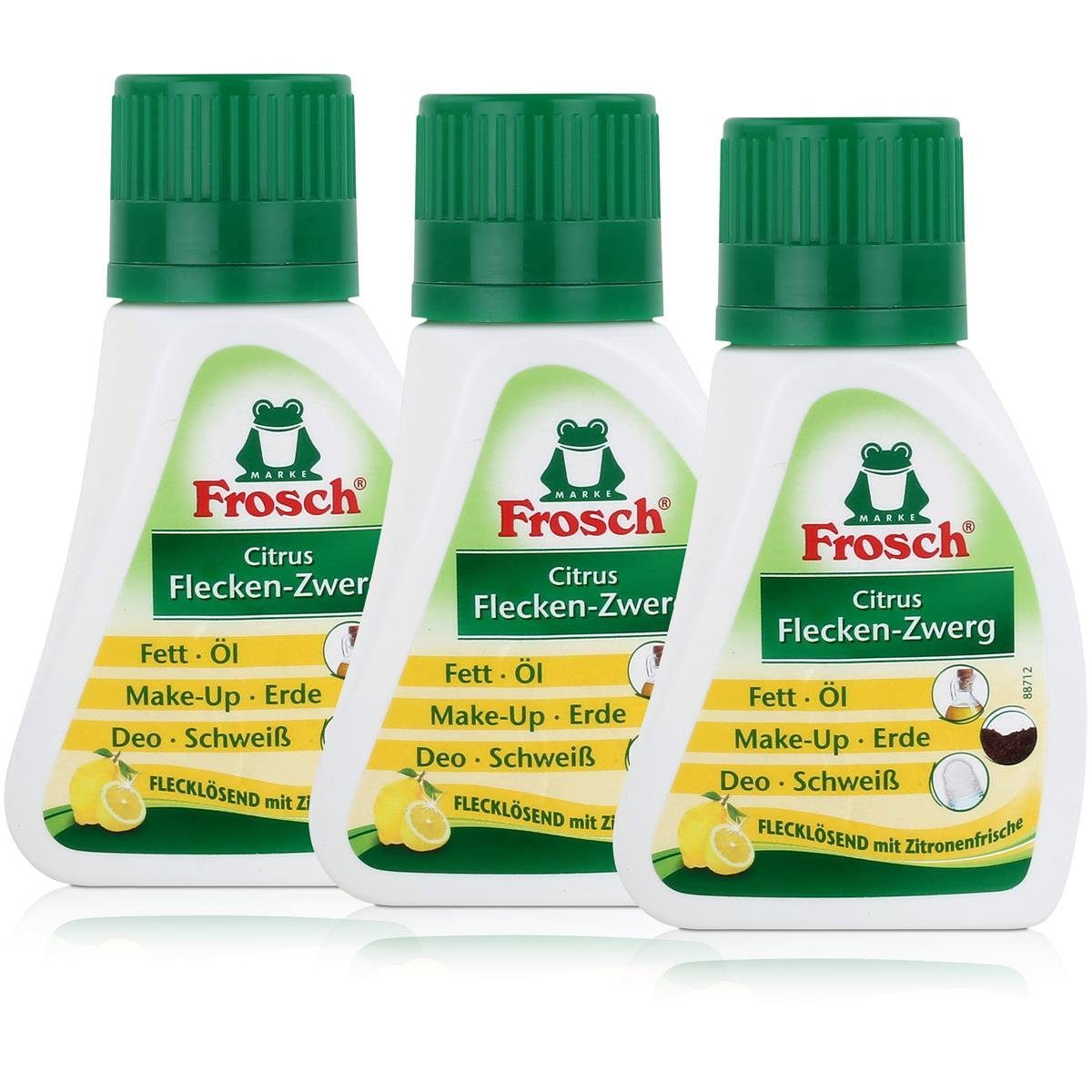 FROSCH 3x Frosch Citrus Fleck-Entferner 75 ml - Flecklösend mit Zitrone Fleckentferner