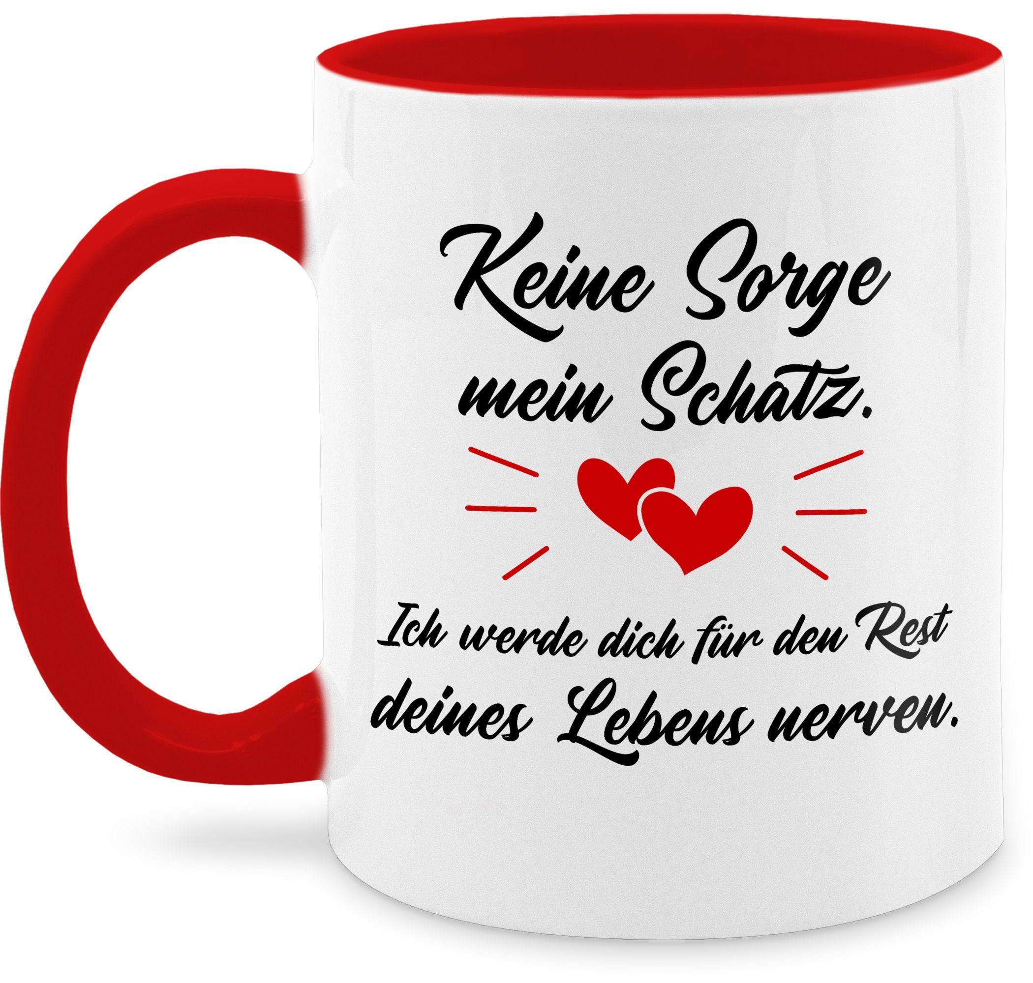 Shirtracer Tasse Jahrestag Pärchen Partner Sprüche für Sie Ihn Spruch Liebe Frauen Männ, Keramik, Valentinstag Geschenk 2 Rot