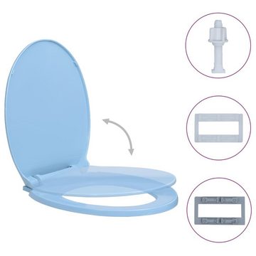 vidaXL WC-Sitz Toilettensitz mit Absenkautomatik Blau Oval (1-St)