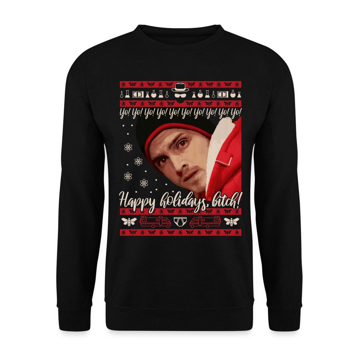 Spreadshirt Sweatshirt Breaking Bad Jesse Happy Holidays, B*itch Unisex Pullover (1-tlg)