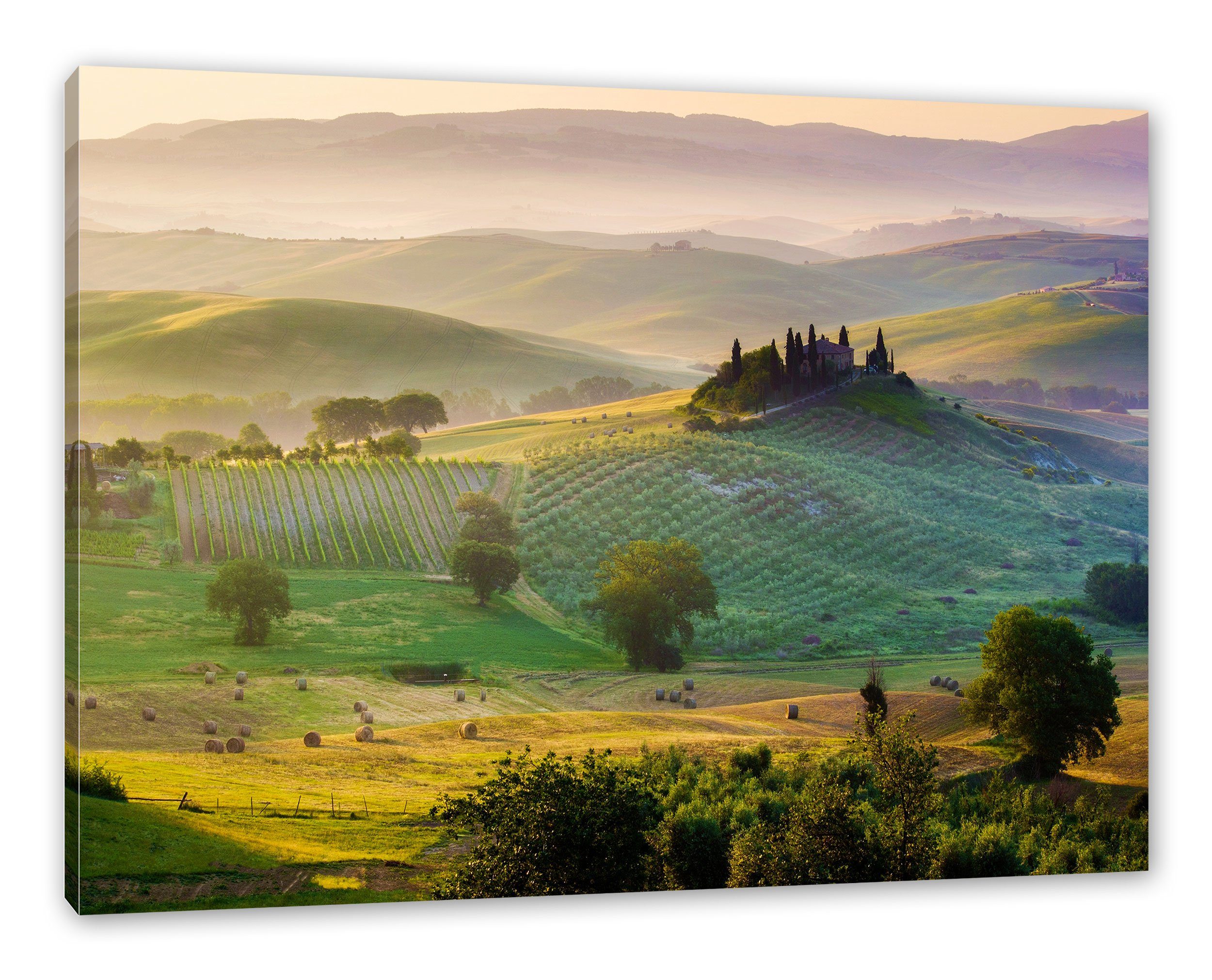 Pixxprint Leinwandbild Toskana Landschaft, Toskana Landschaft (1 St), Leinwandbild fertig bespannt, inkl. Zackenaufhänger | Leinwandbilder