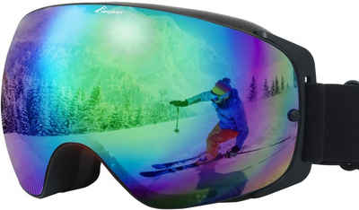 Elegear Skibrille, (1-St), Skibrille Damen Skibrille Herren Ski Goggles Snowboardbrille Anti-Fog 100% UV400 Schutz Verspiegelt Schneebrille Helmkompatible Skibrille für Snowboard Skifahren