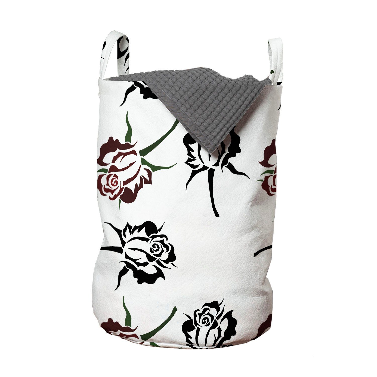 Abakuhaus Wäschesäckchen Waschsalons, für Blumen Rosen Kordelzugverschluss Wäschekorb Griffen mit Romantische