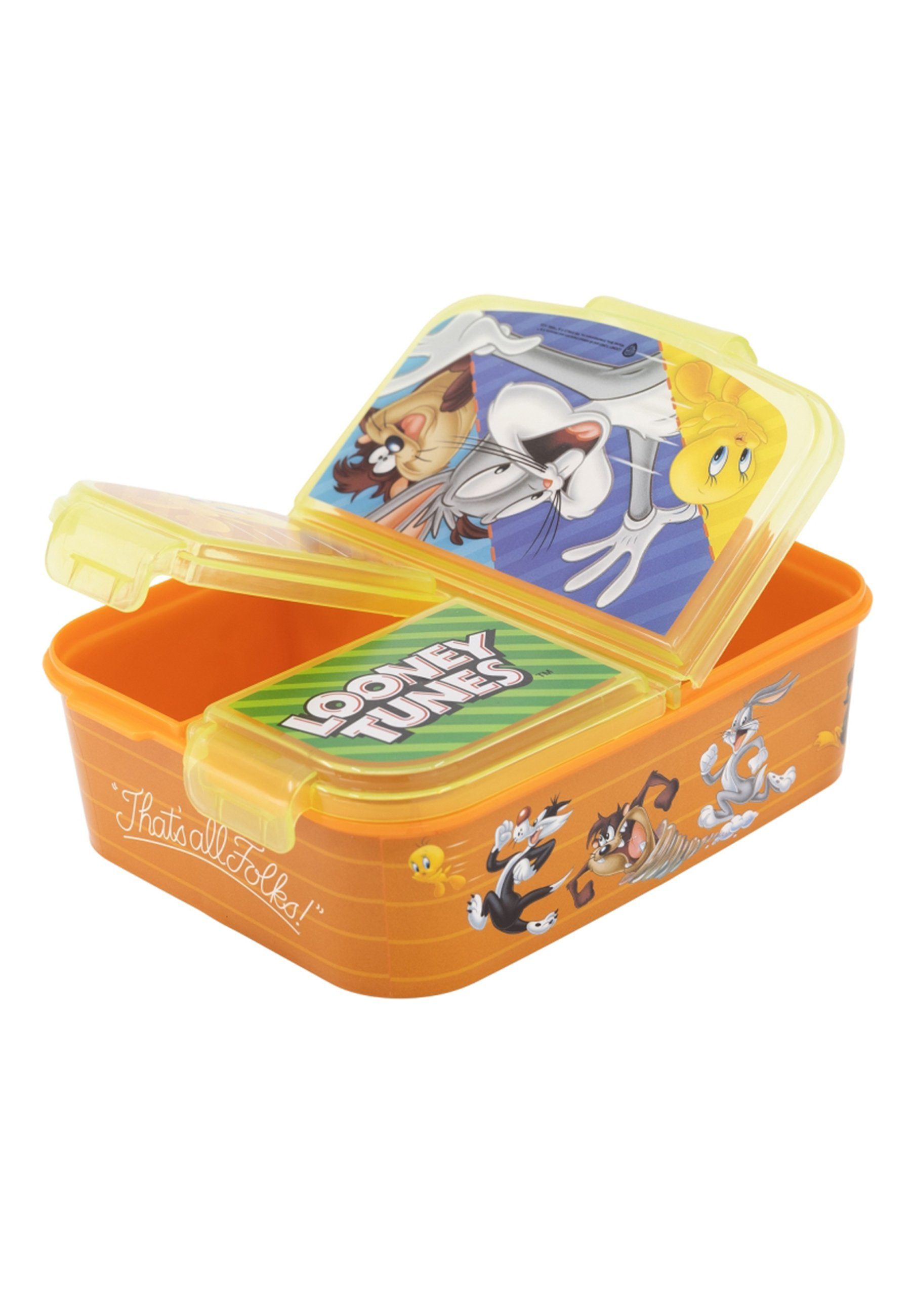 LOONEY TUNES Lunchbox Bugs Bunny Taz Tweety Brotdose, Vesperdose mit 3 Fächern