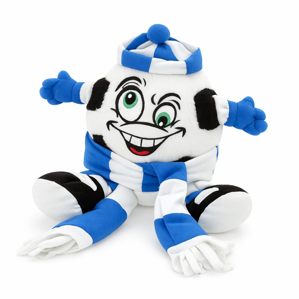 Sweety-Toys Kuscheltier Sweety Toys Kuscheltier Fußball Blau Weiß mit Gesicht 30cm