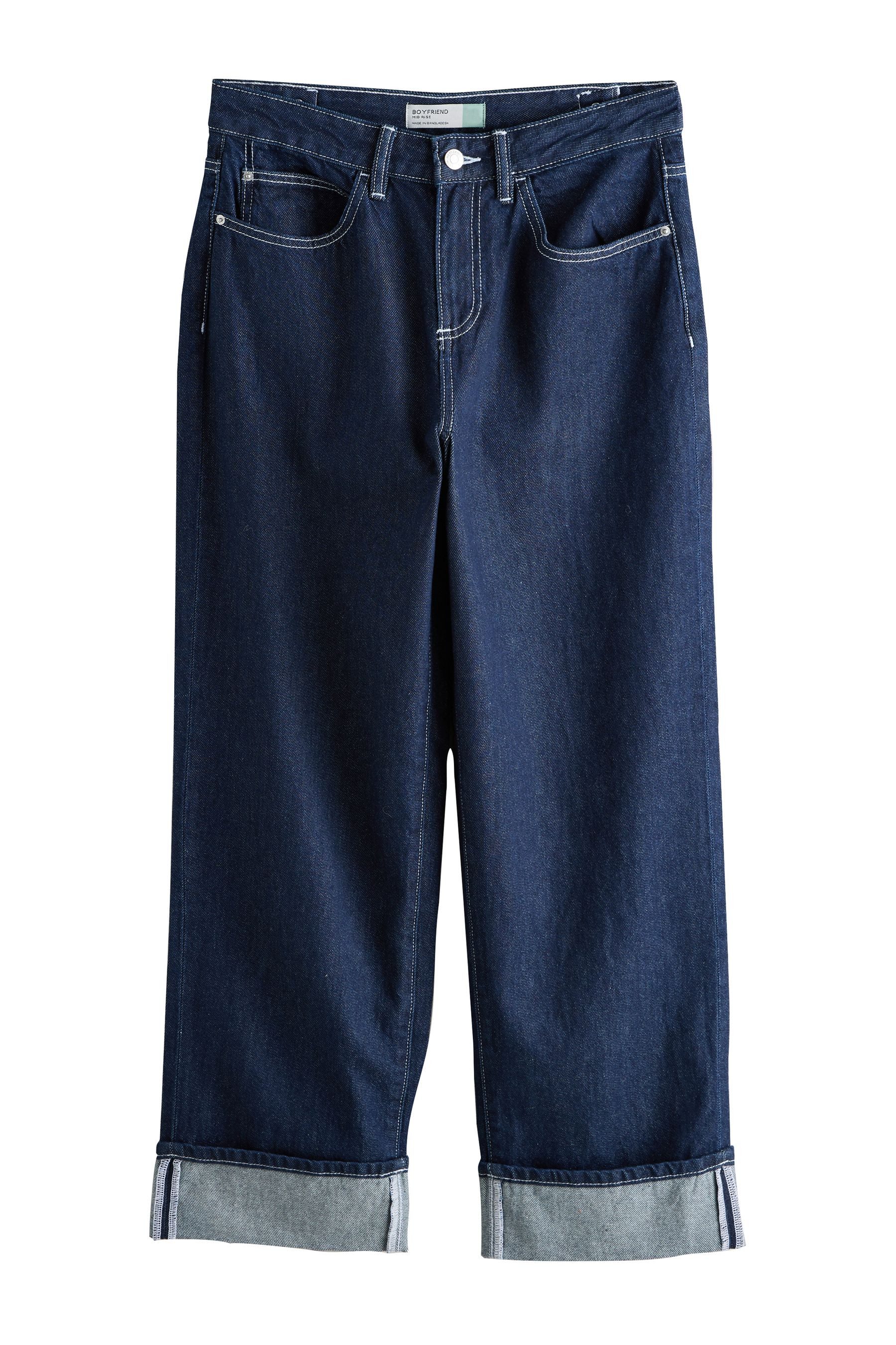 Next Boyfriend-Jeans Boyfriend-Jeans mit weitem Bein, Kurzgröße (1-tlg)