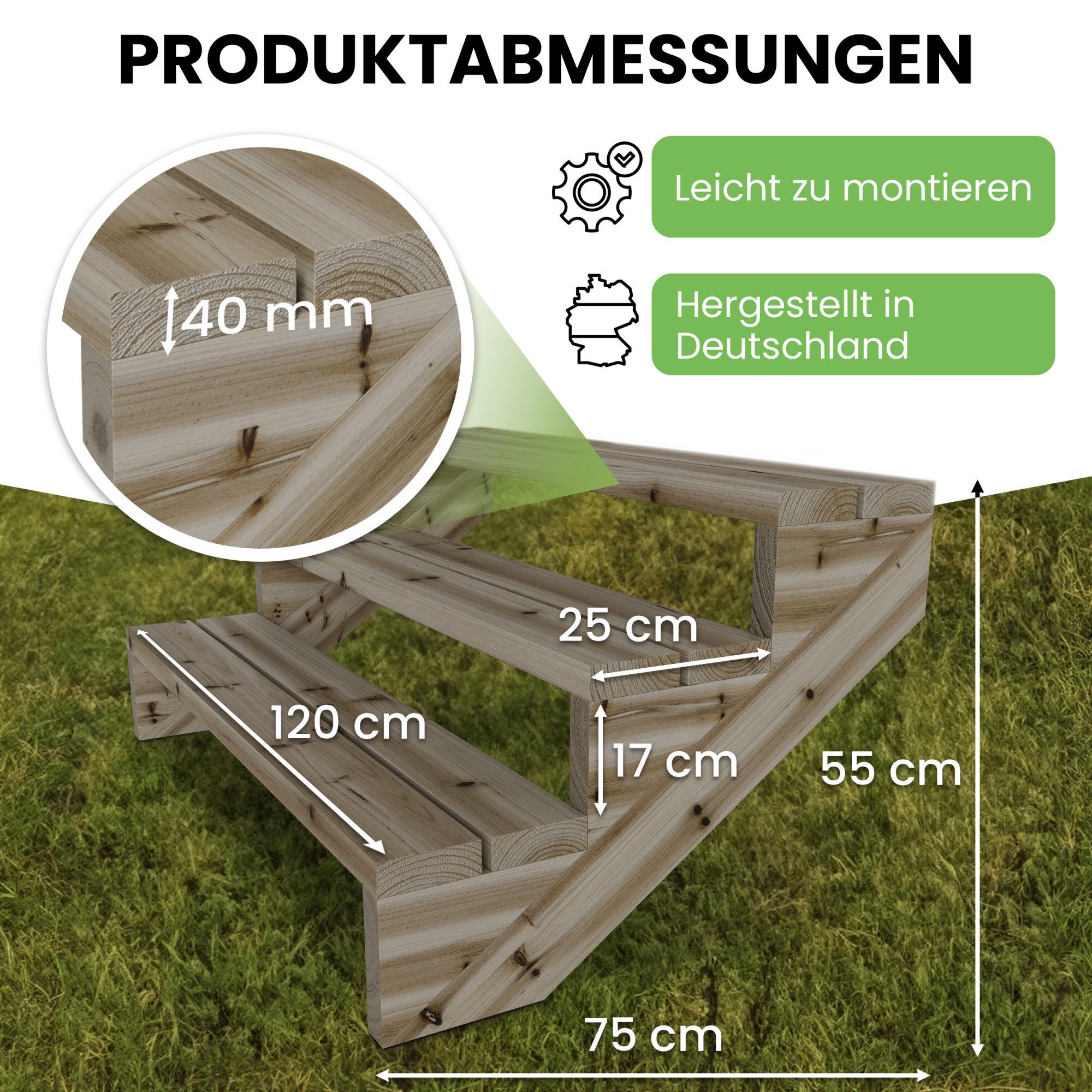 Gartenwelt Riegelsberger Außentreppe Terrassentreppe Kiefer kesseldruckimprägniert Treppe mit Stufen Wangen
