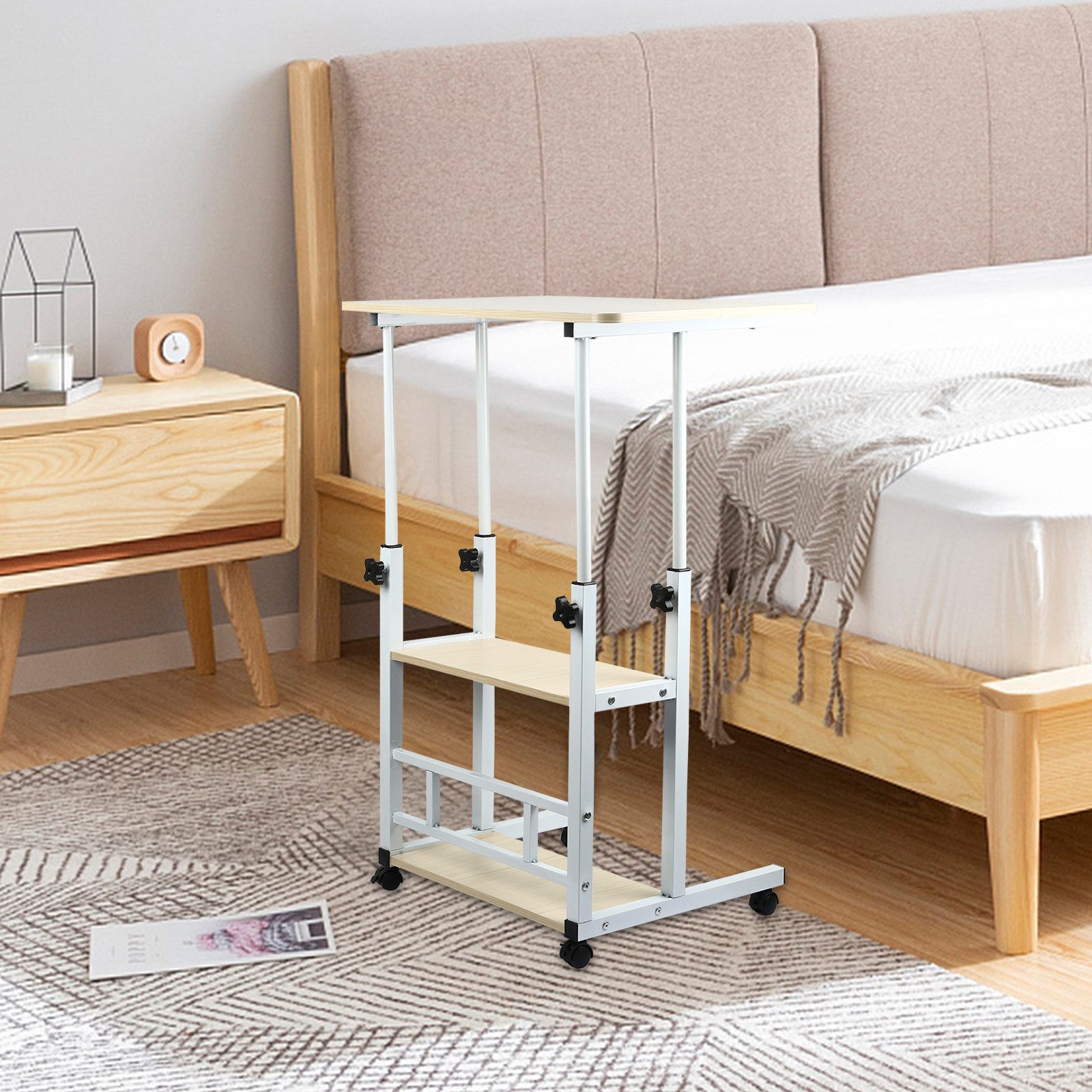 JEOBEST Schreibtisch Höhenverstellbarer Schreibtisch mit Rollen, Tisch Comp günstig online kaufen