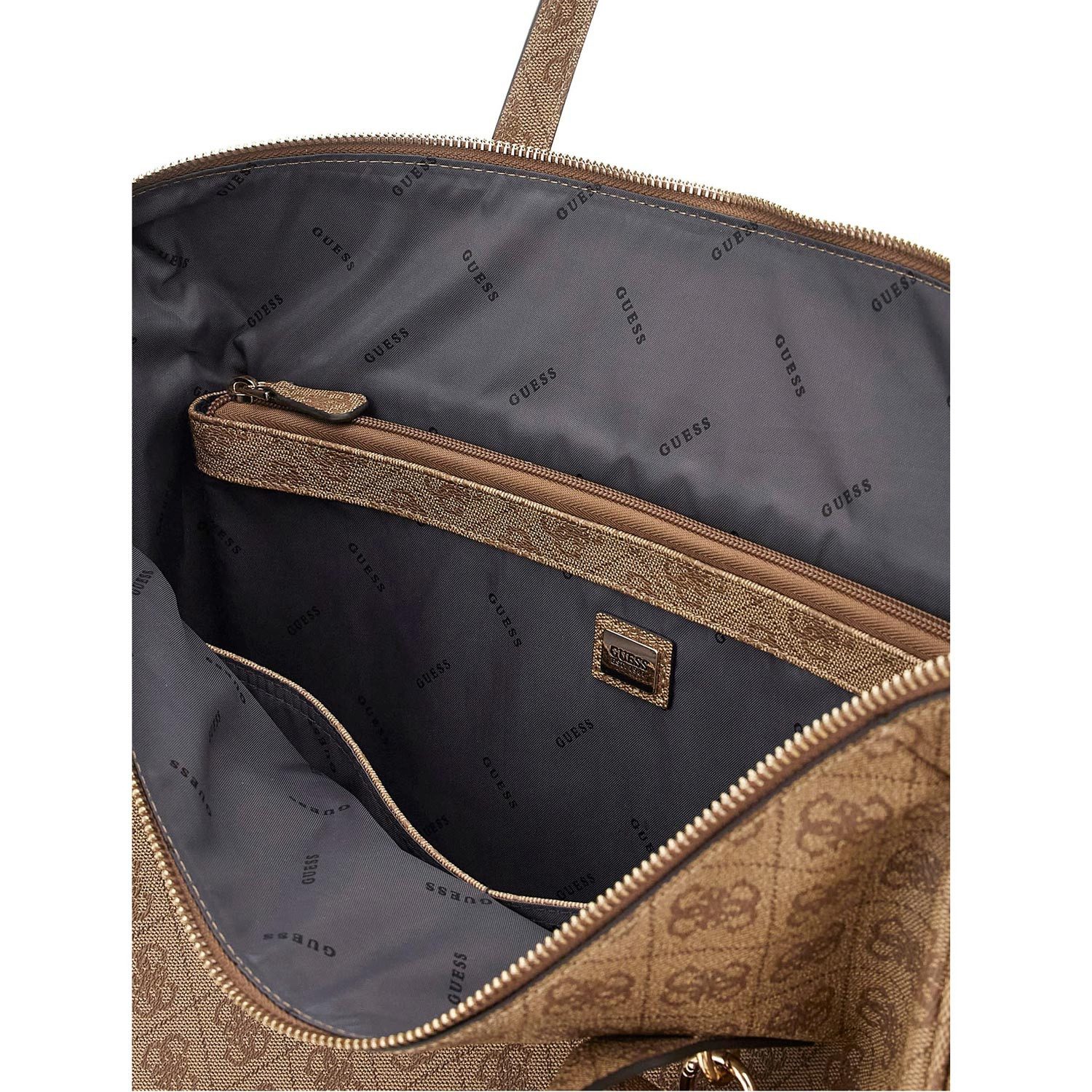 Guess Umhängetasche GUESS Weekender Shopper Latona Latte Logo (1, 1-tlg., 1)