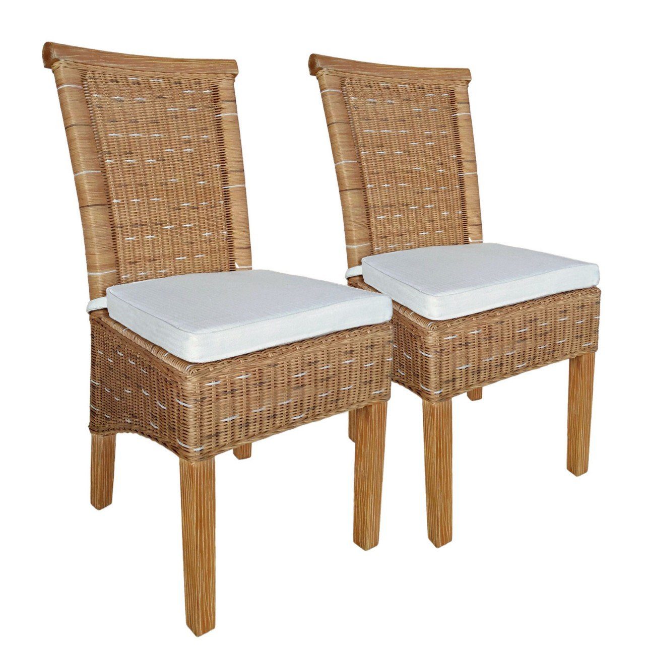soma 4Fußstuhl »Soma Rattanstühle 2er Set Esszimmer Stühle Perth