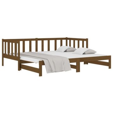 vidaXL Bett Tagesbett Ausziehbar Honigbraun 2x(80x200) cm Massivholz Kiefer