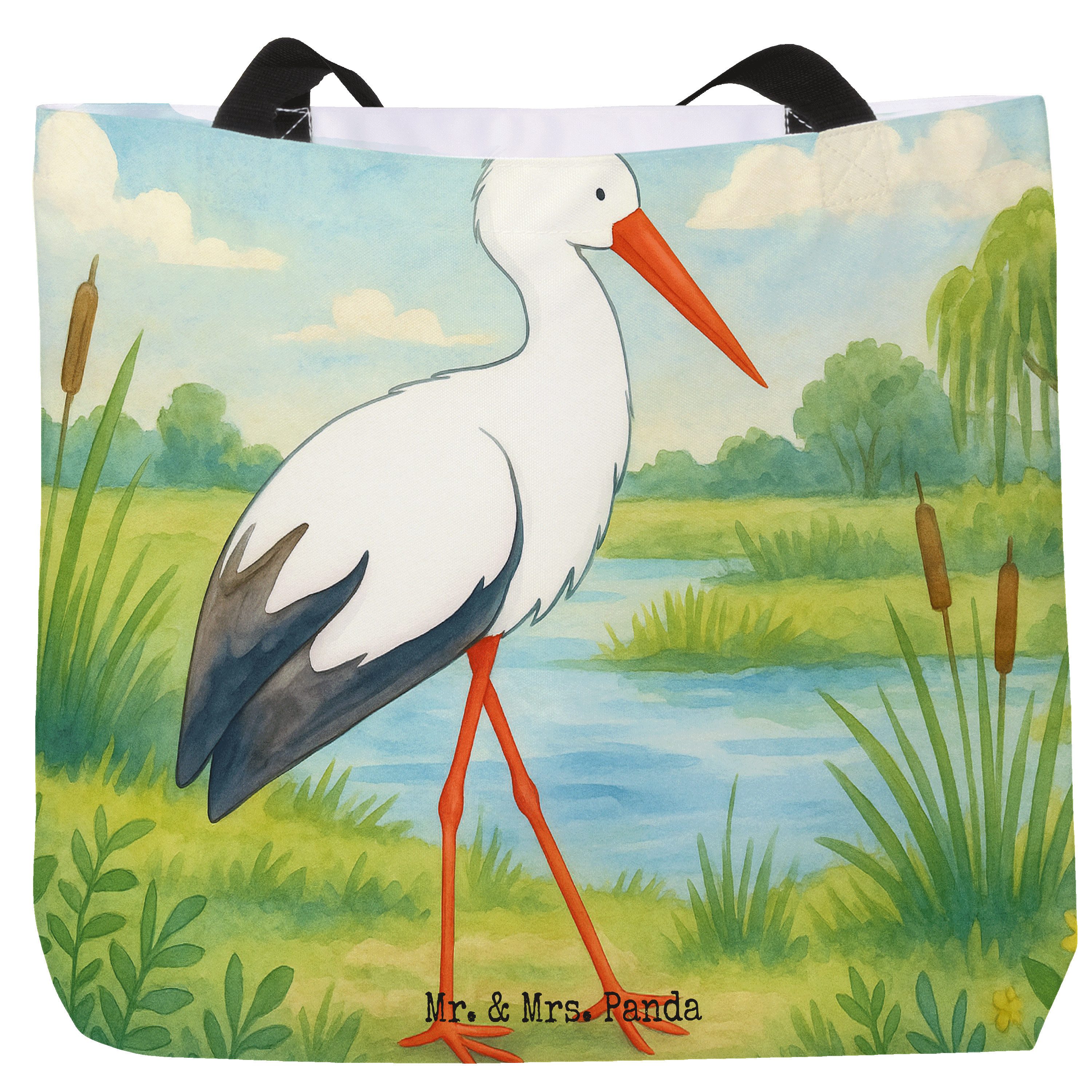 Shopper Storch Design, Schultasche, Weiß, Störche, Baby, Lustige Sprüche, Lap
