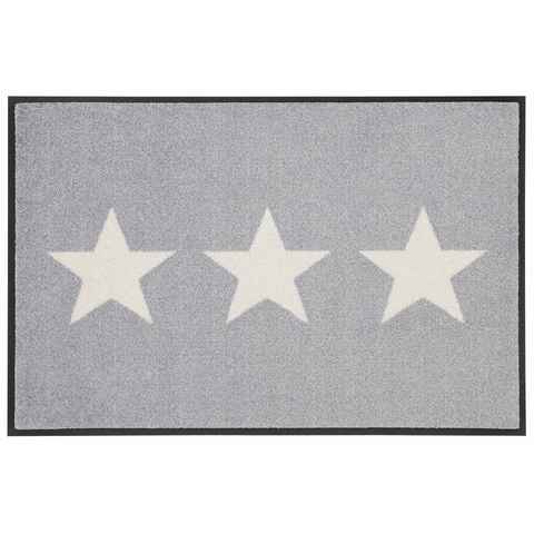 Fußmatte Stars, wash+dry by Kleen-Tex, rechteckig, Höhe: 9 mm, Schmutzfangmatte, Motiv Sterne, rutschhemmend, waschbar