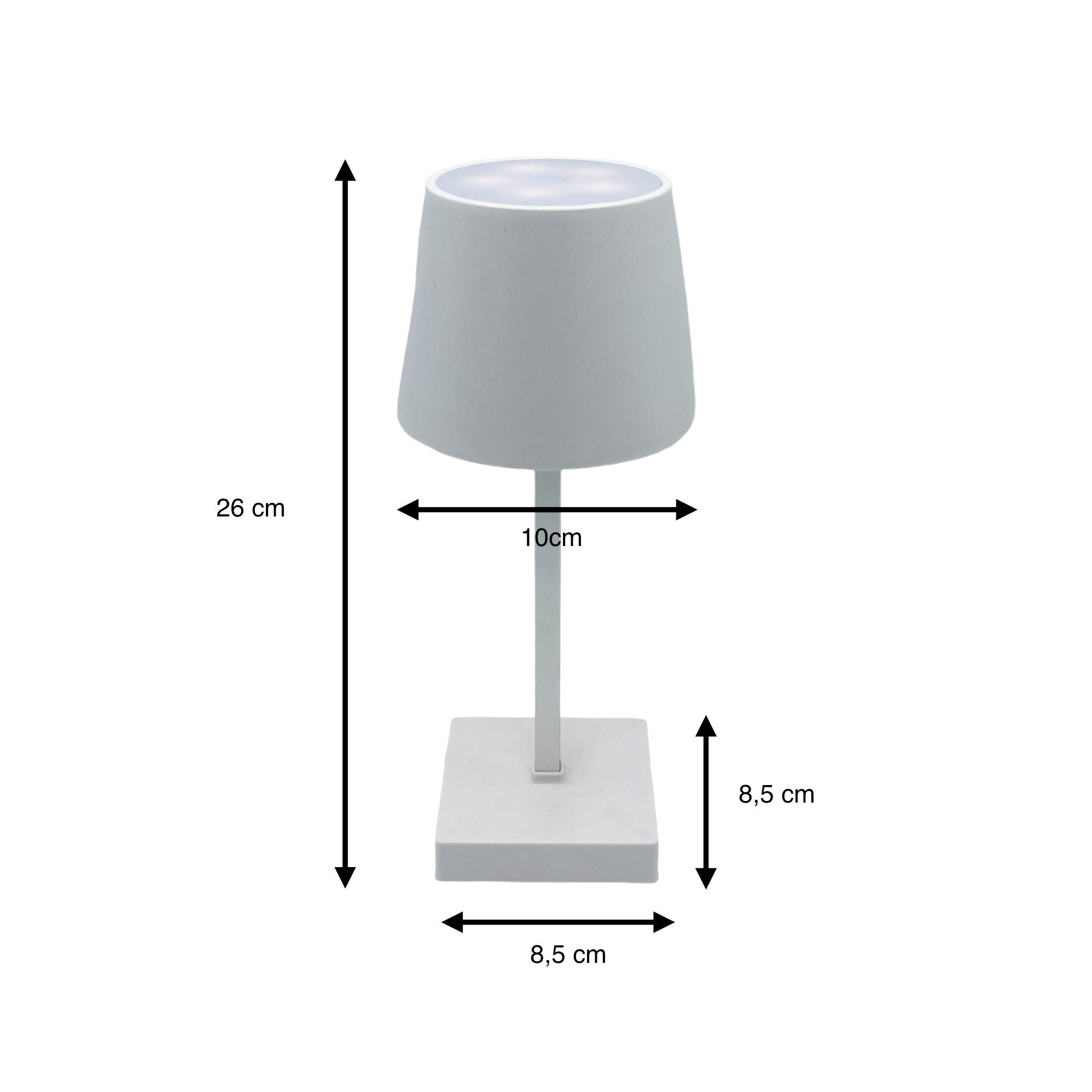 F-H-S International GmbH & Co. KG LED Tischleuchte, LED, warmweiß, touch 3 Stufen 17 LEDs warmweiß 10x26cm