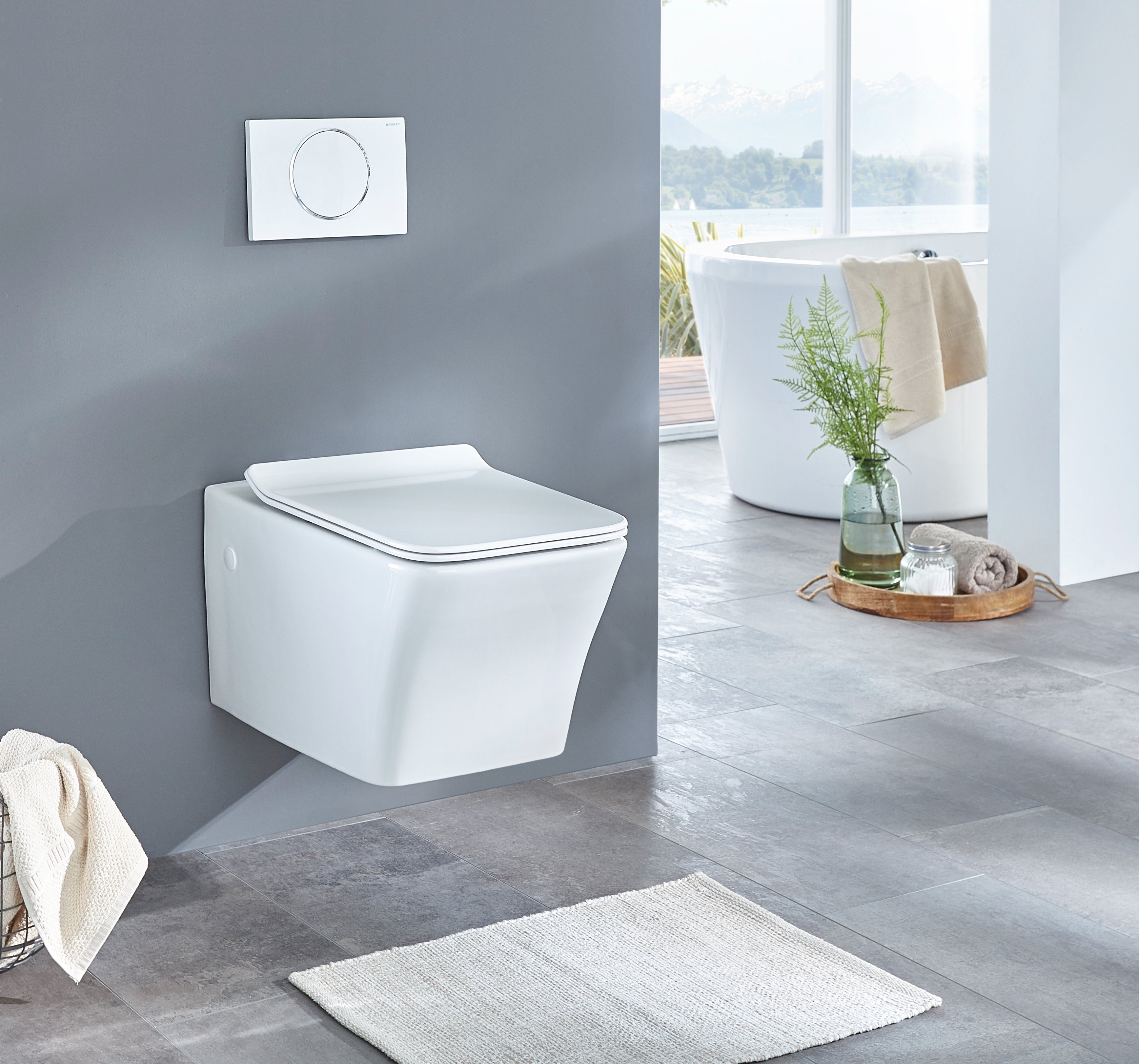 welltime Tiefspül-WC Trento eckig, wandhängend, Abgang waagerecht, Spülrand günstig online kaufen