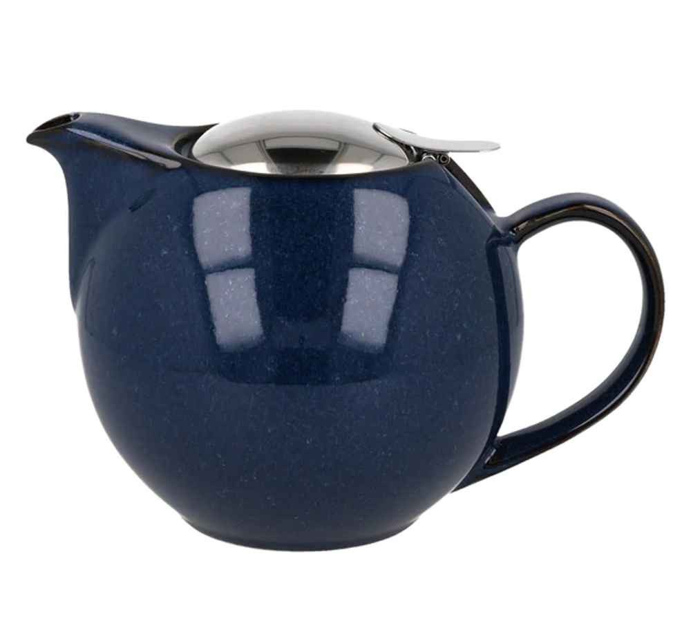 Zero Japan Teekanne jeans blue mit Edelstahlfilter 1 L, (1-St), spülmaschinen- und mikrowellengeeignet
