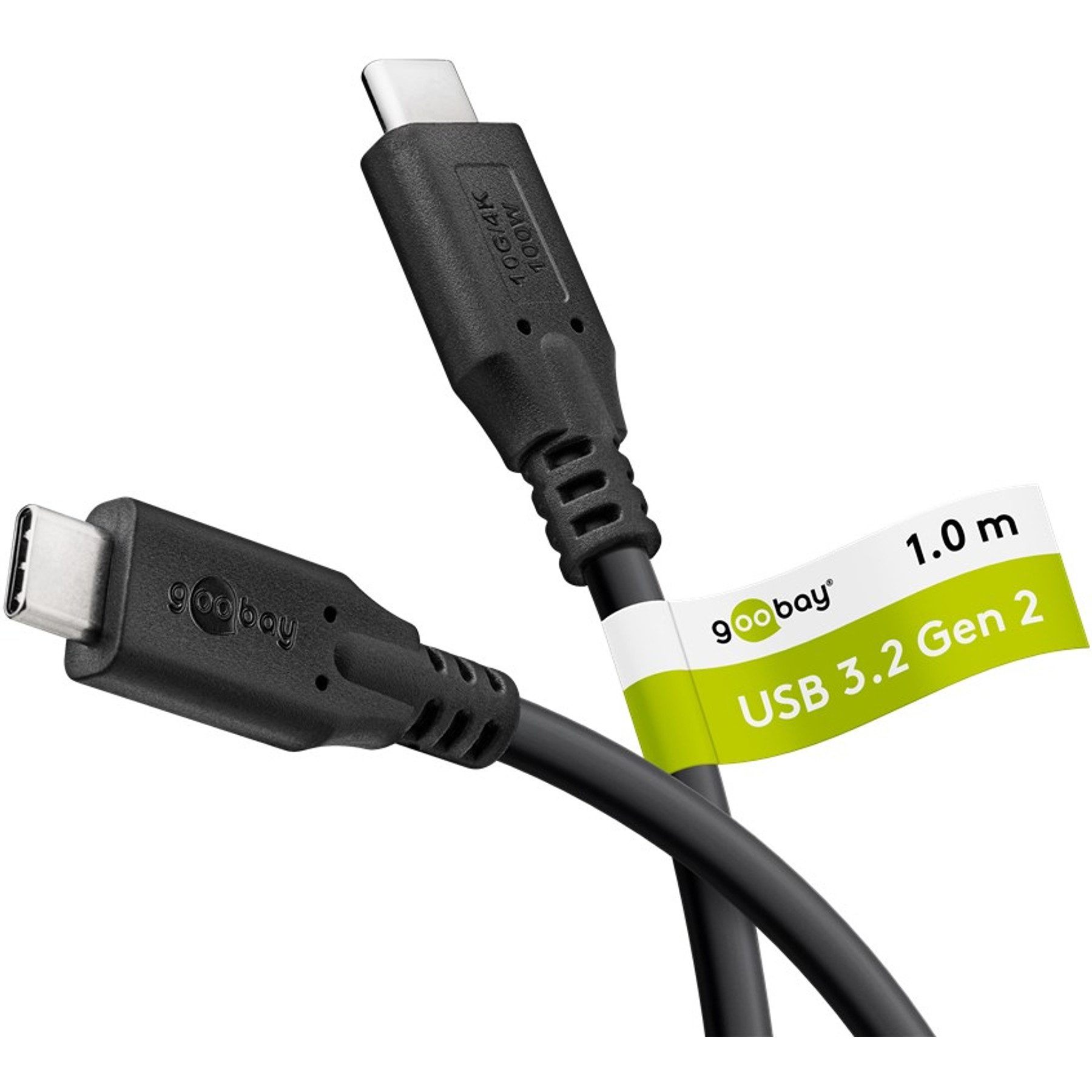 Goobay GOOBAY USB-C Kabel 74200 USB3.2 100W 1m schwarz 10 Gbit/s USB-Kabel
