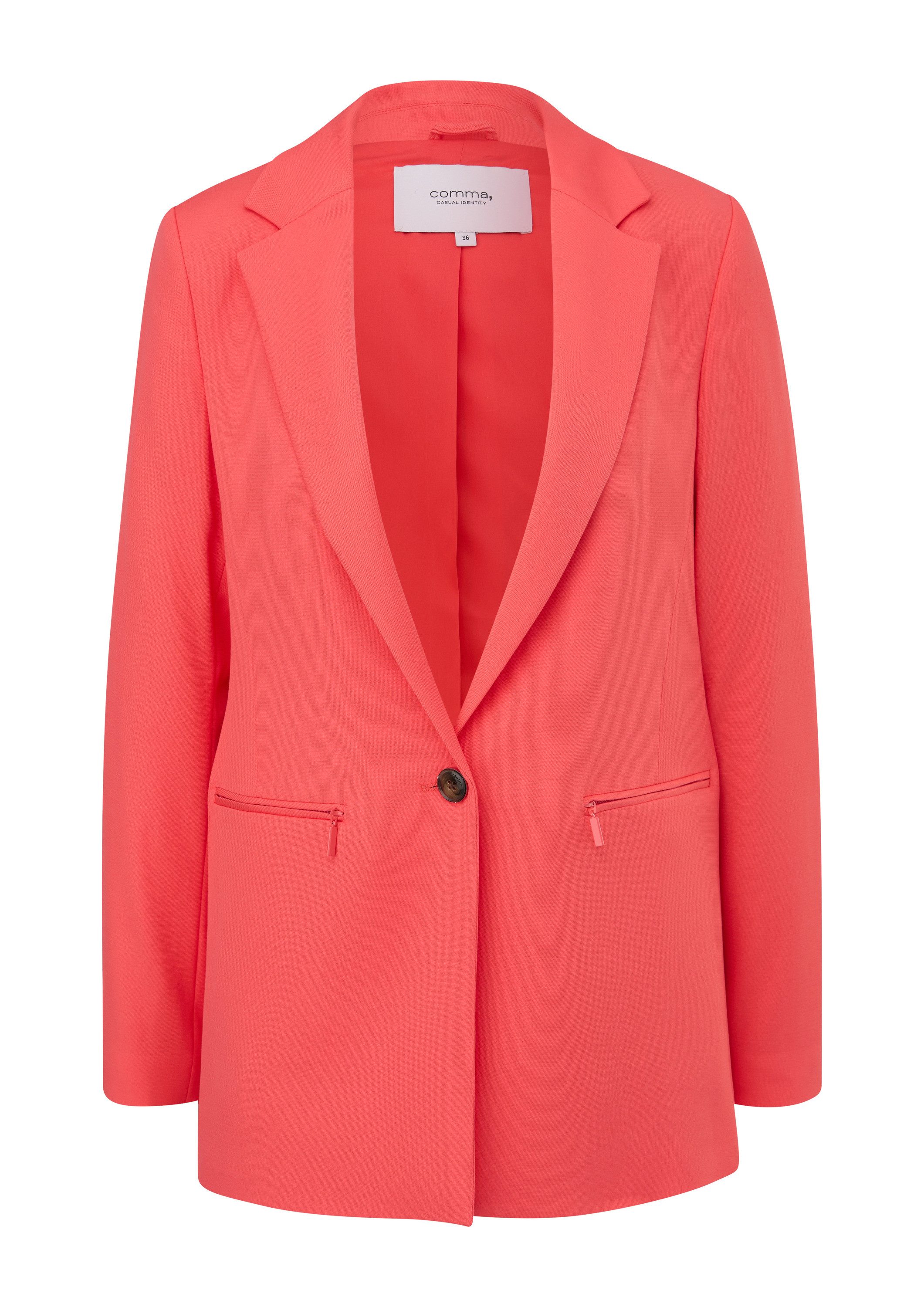 comma Jackenblazer Indoor-Blazer Blazer mit Reißverschlusstaschen