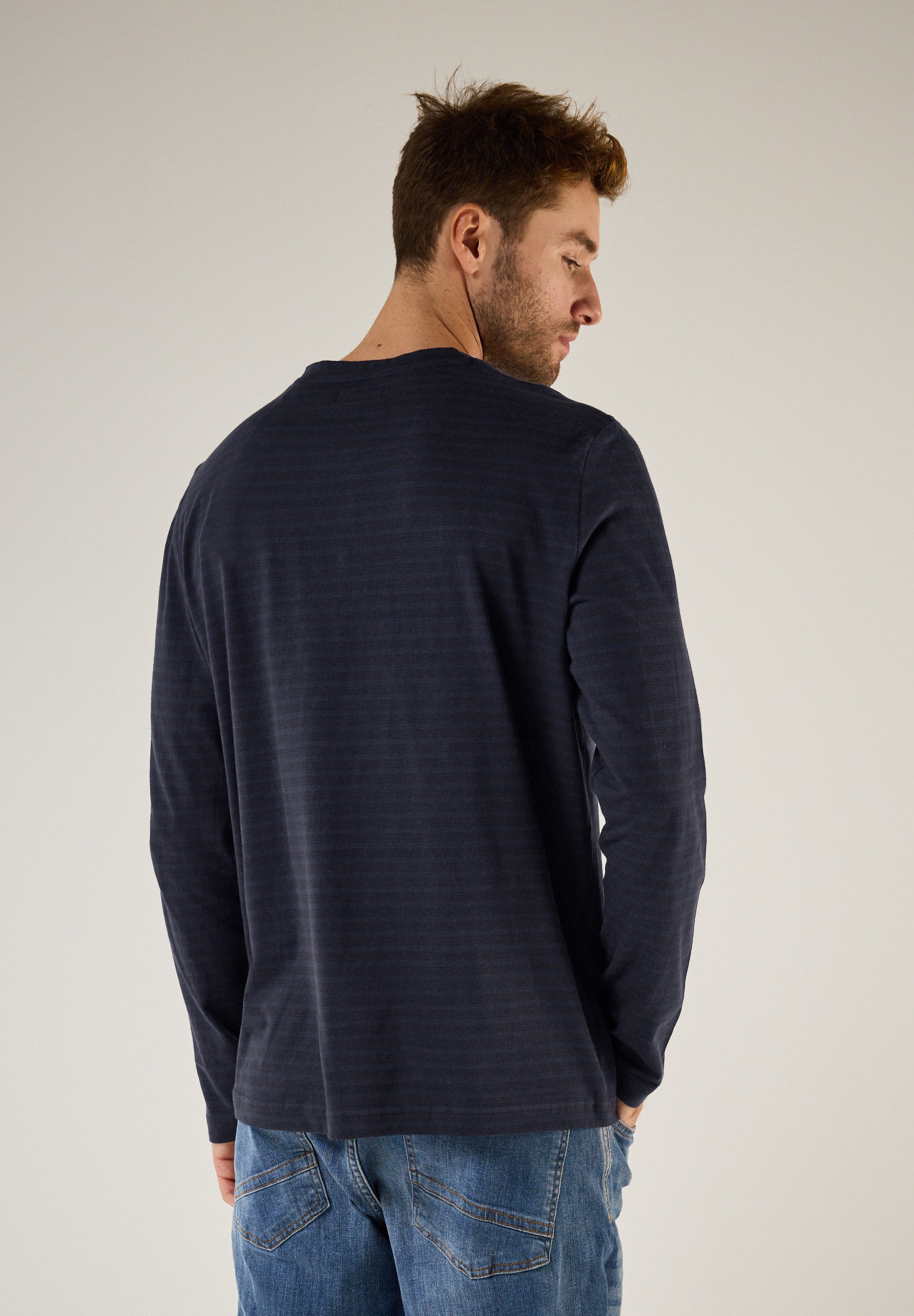 STREET ONE MEN Langarmshirt aus reiner günstig online kaufen