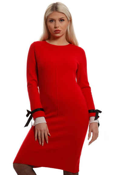 YC Fashion & Style Strickkleid »Strickkleid mit Rüschen-Dekor und Zierperlen« (1-tlg) bequem zu tragen