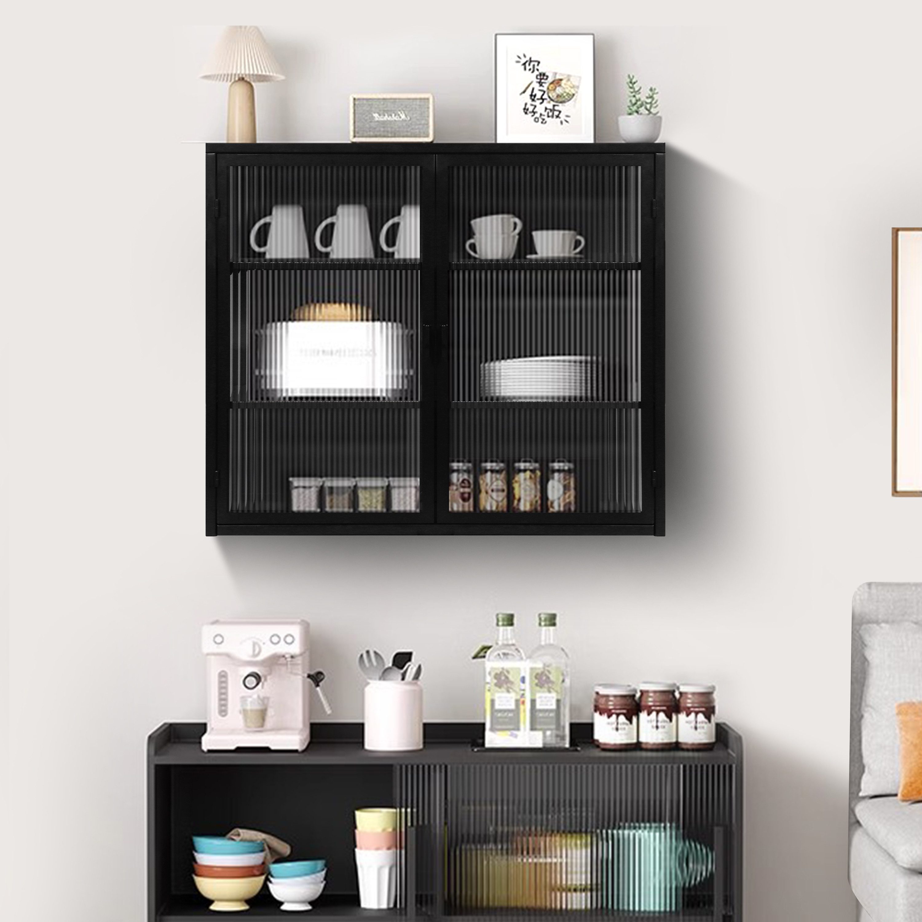 IDEASY Hängeschrank 70cm Hängeschrank, Glastüren Moderner günstig online kaufen