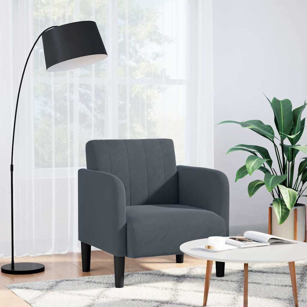 vidaXL Sessel, Sessel mit Armlehnen Dunkelgrau 54 cm Samt