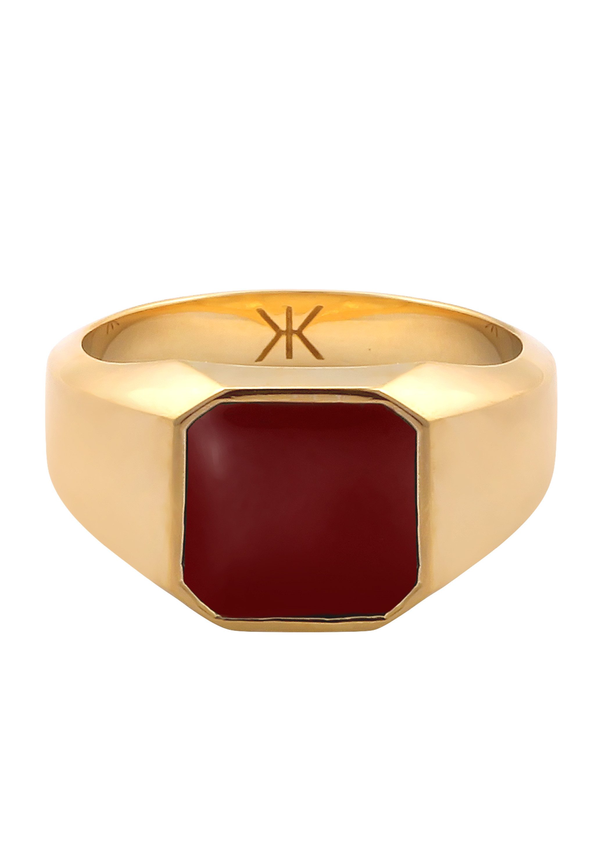 Kuzzoi Siegelring Siegelring Quadrat Emaille Rot 925 Sterling Silber günstig online kaufen