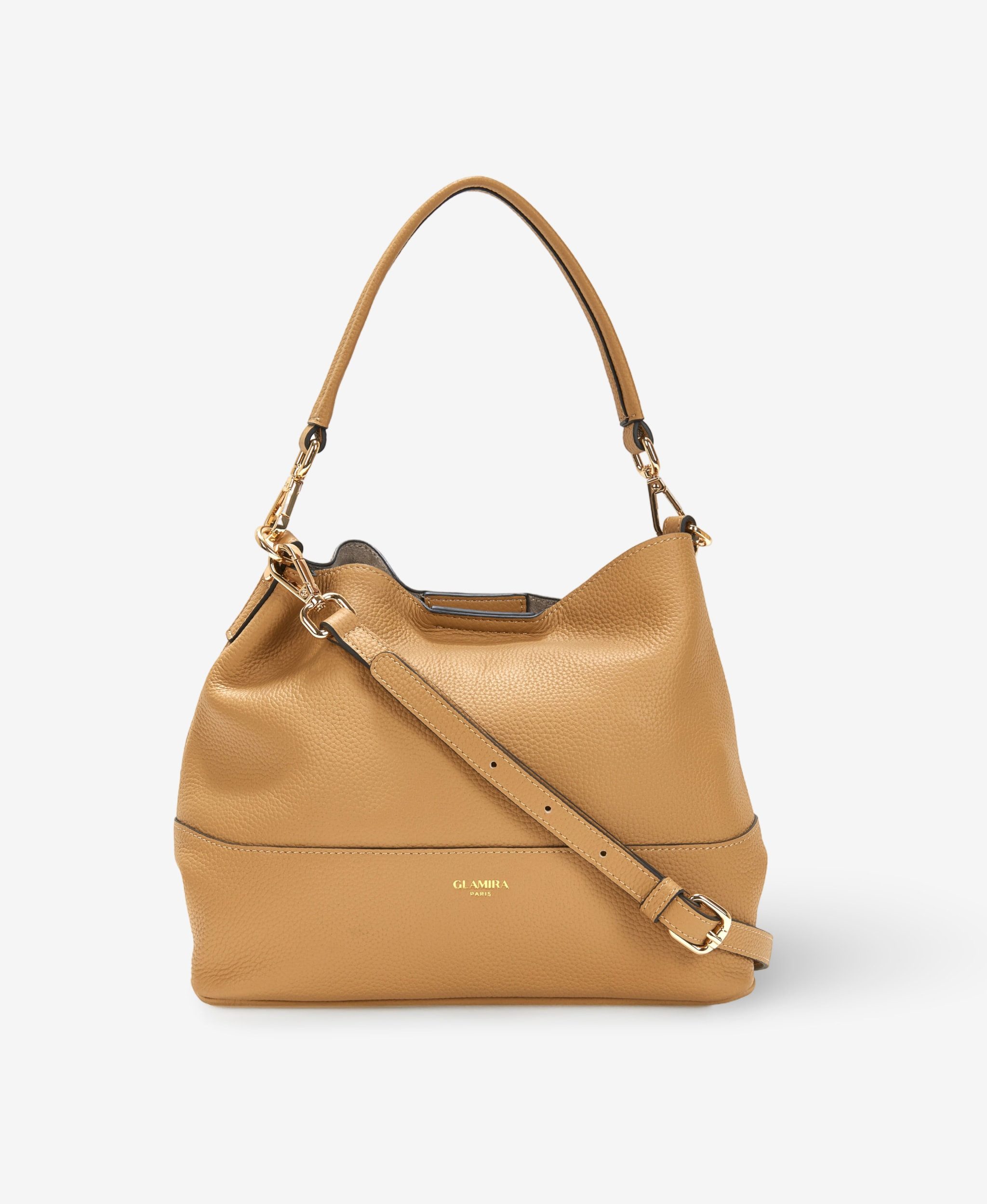 GLAMIRA Handtasche UrbanSphere Camel Henkeltasche (1-tlg), echt Leder