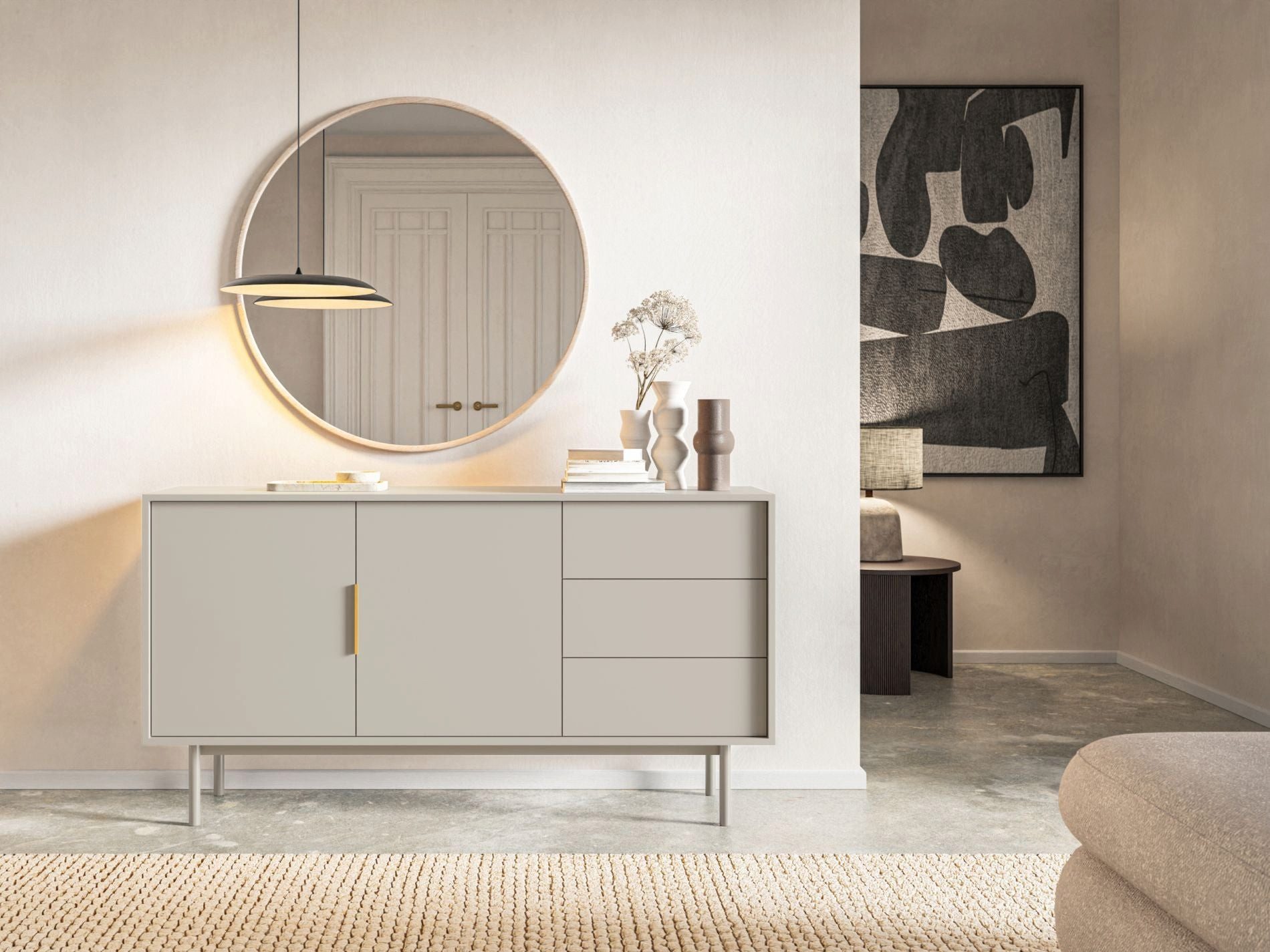 Selsey Sideboard VIVIARO, 2-türig mit 3 Schubladen, 154 cm