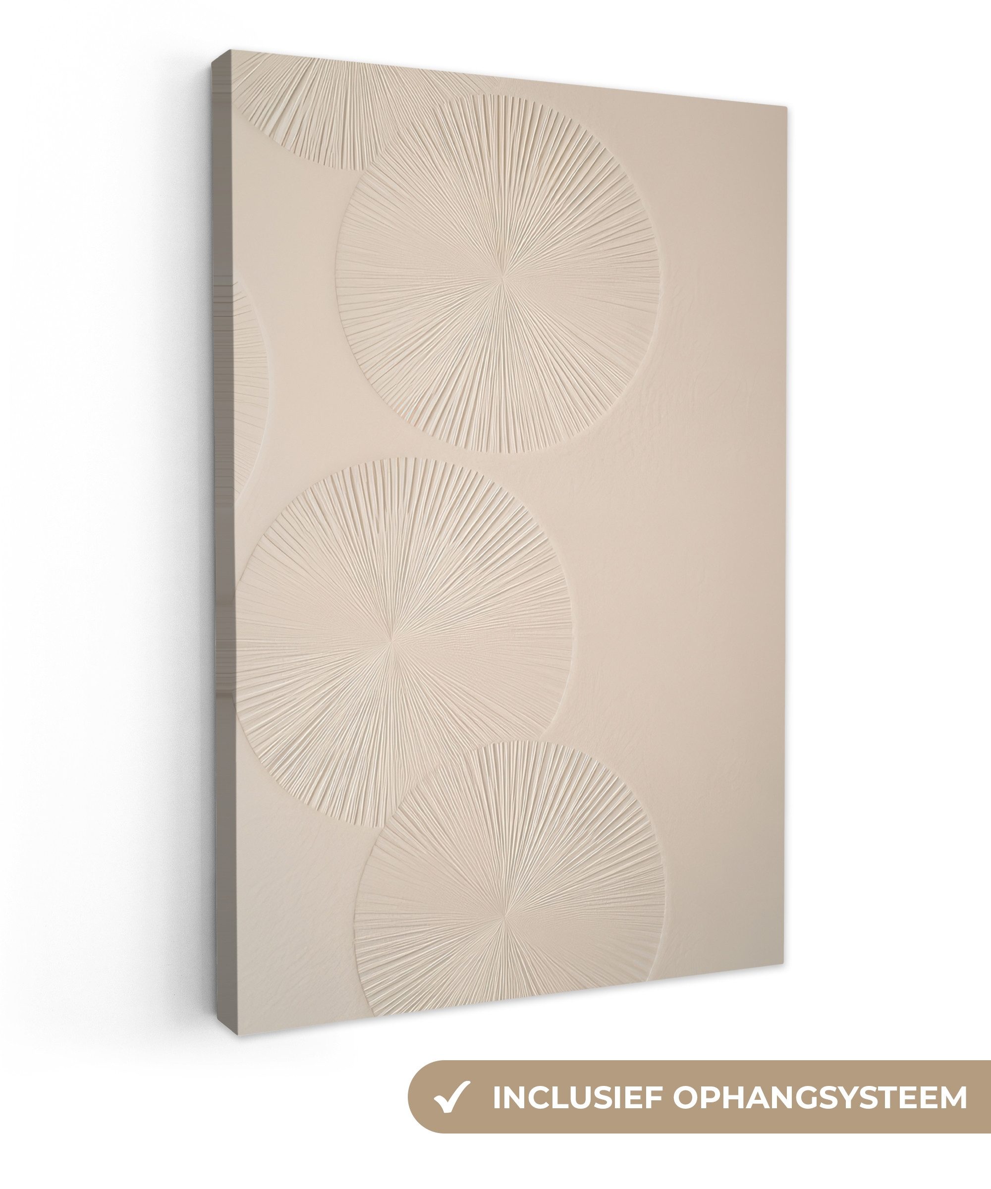 OneMillionCanvasses® Leinwandbild Japandi - Beige - Modern, Fotodruck (1 St), Bilder groß Wohnzimmer Schlafzimmer 80x120 cm