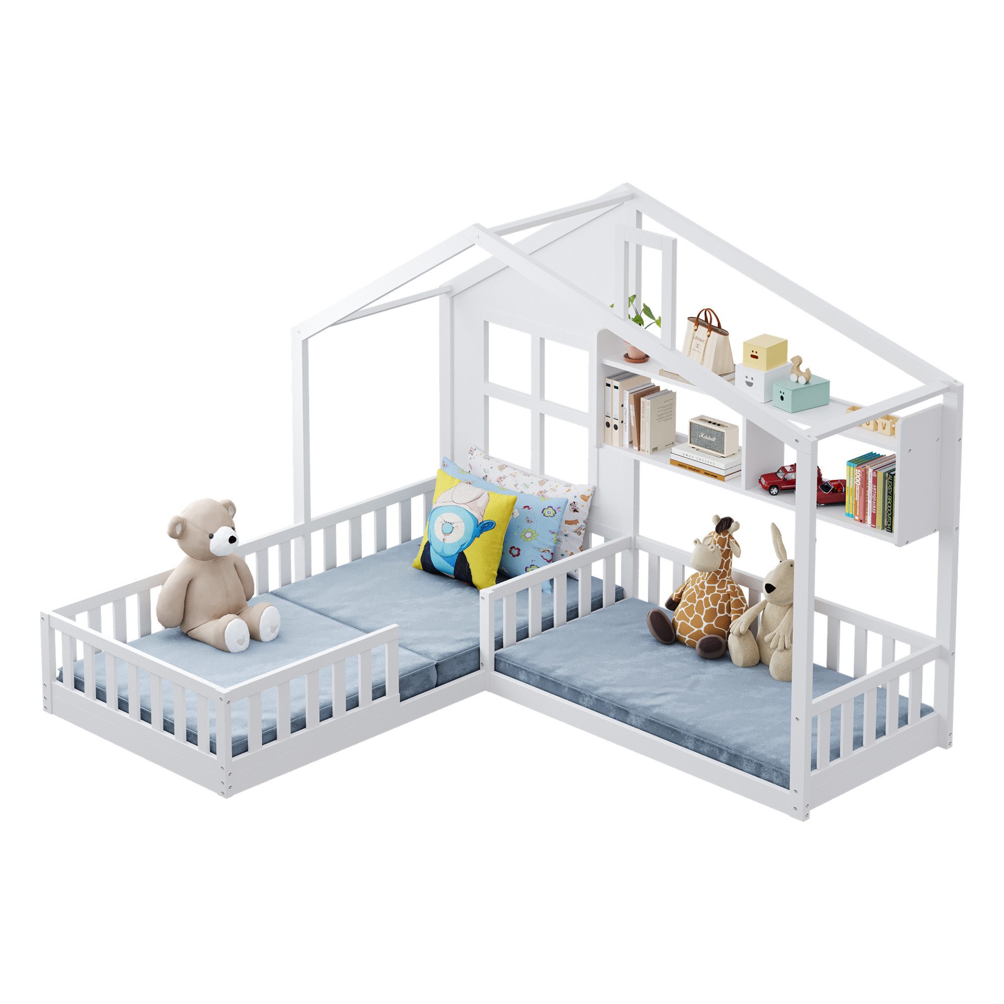 Merax Kinderbett 90x200cm/140x70cm mit Lattenrost (Geeignet günstig online kaufen