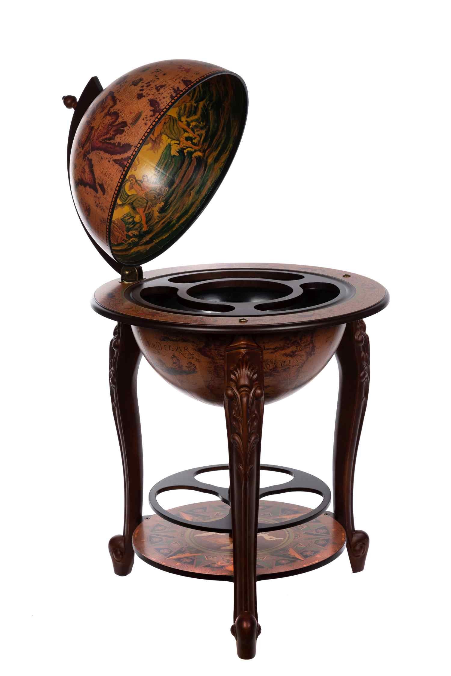 BIRENDY Dekoobjekt XXL Barwagen RN10 Eukalyptusholz Säulen Globusbar Hausba günstig online kaufen