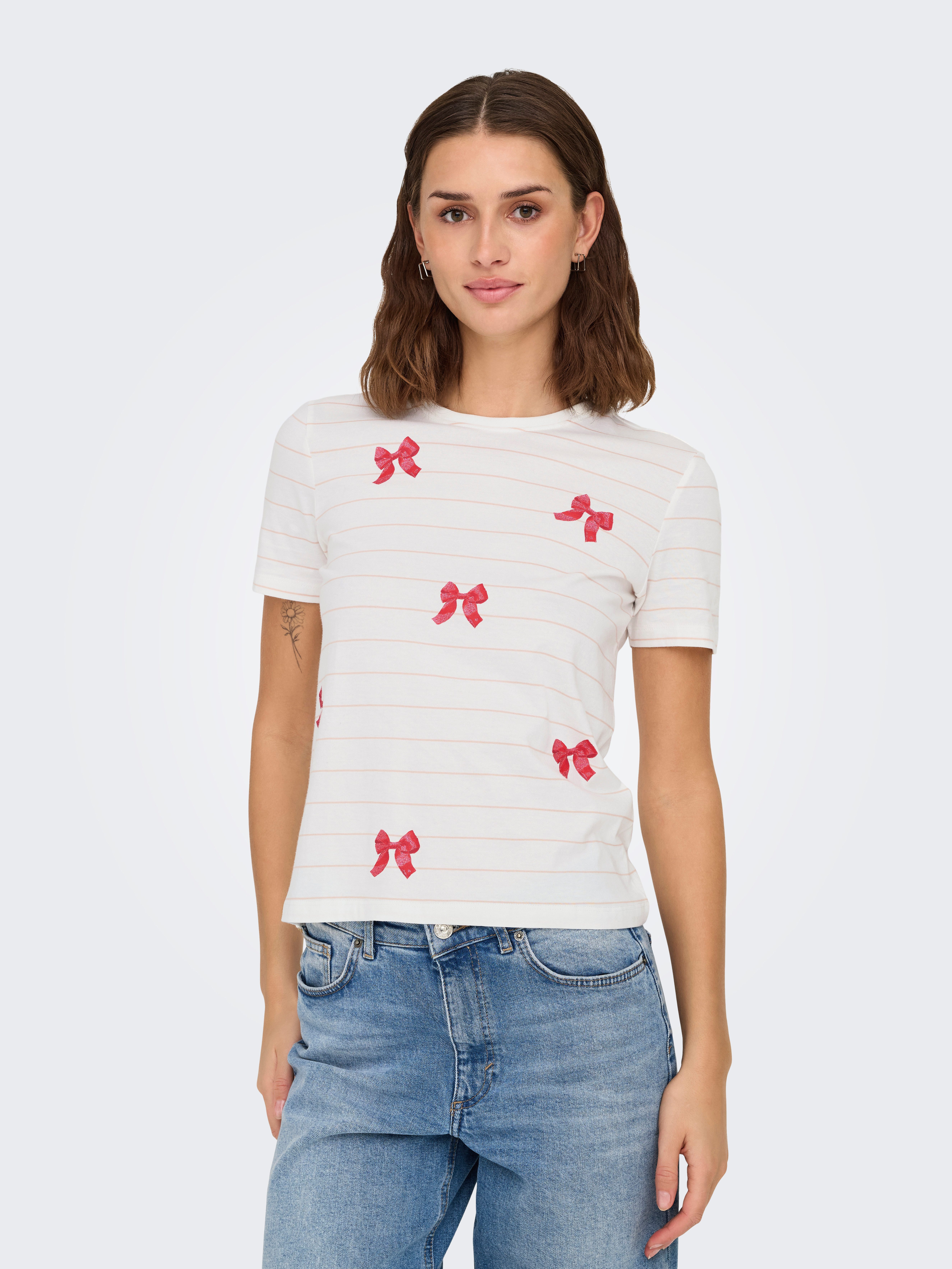 ONLY Kurzarmshirt ONLKIRA LIFE BOW S/S günstig online kaufen