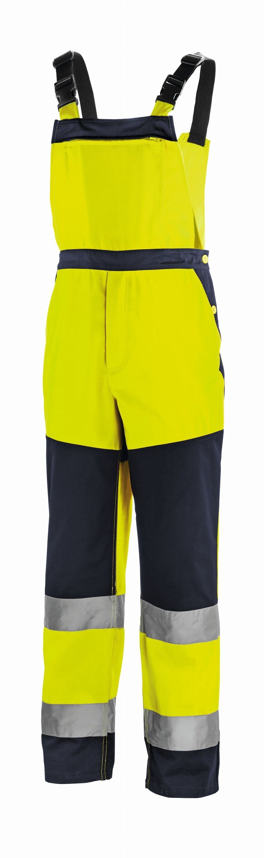 TRIZERATOP Arbeitslatzhose Warnschutz-Latzhose BUFFALO leuchtgelb/navy Gr. 44 (1-tlg)